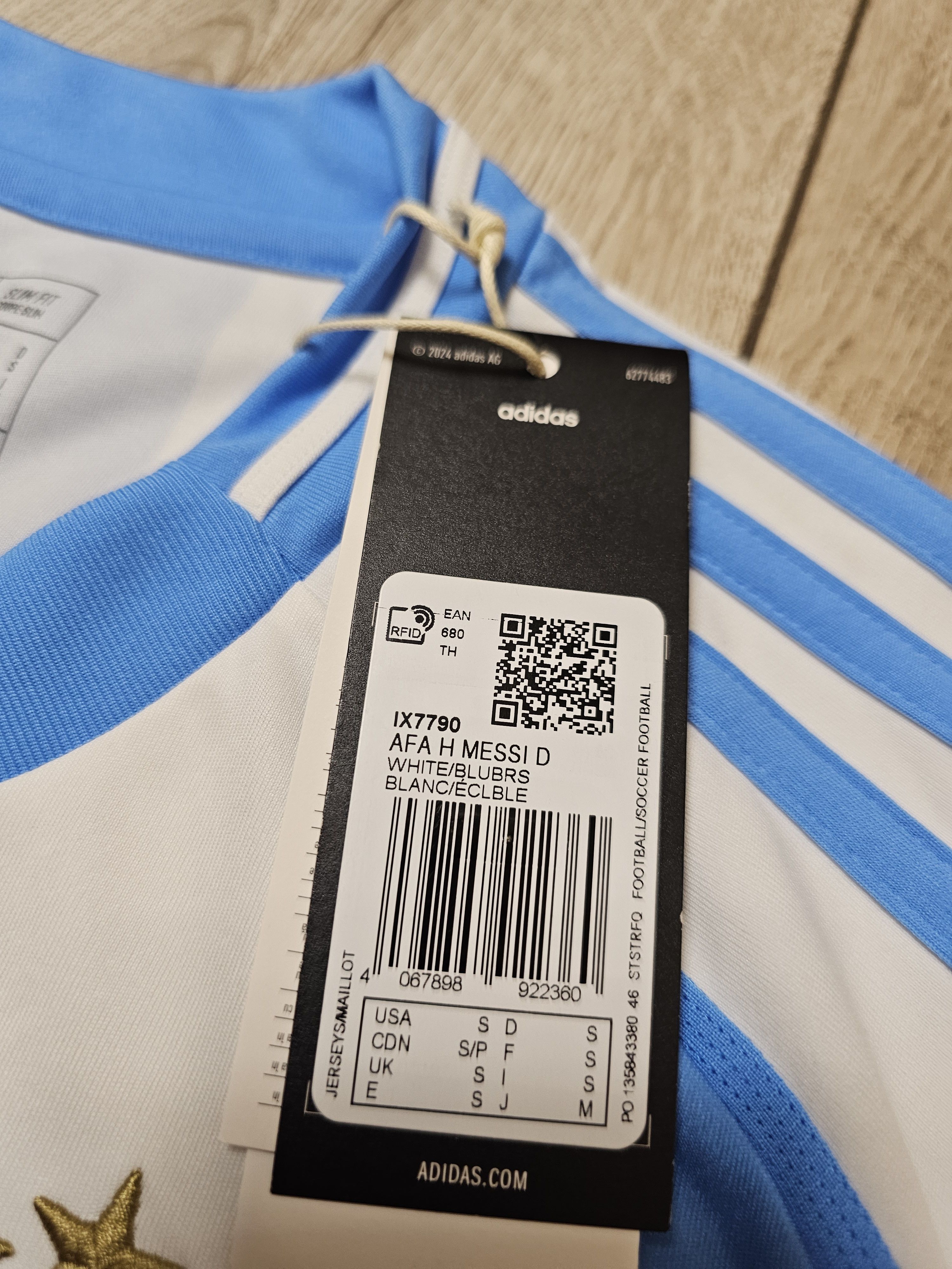 Adidas ARGENTINA 2024 MESSI HOME FOOTBALL SHIRT SOCCER JERSEY Size US S / EU 44-46 / 1 - 8 Thumbnail