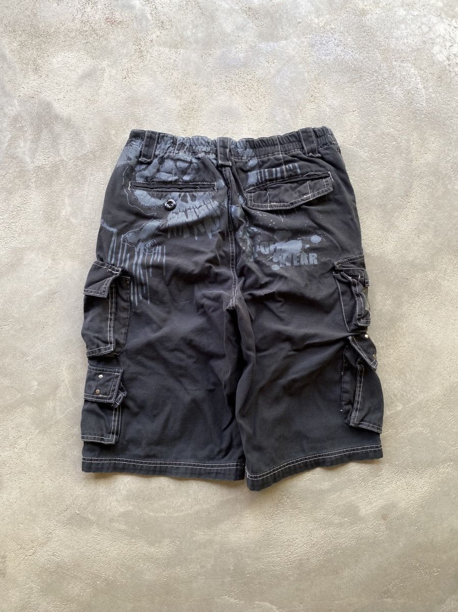 If Six Was Nine × Japanese Brand × Le Grande Bleu (L.G.B.) Rare Design Faded Cargo Multipocket Skull Punk Pants Size US 32 / EU 48 - 2 Thumbnail