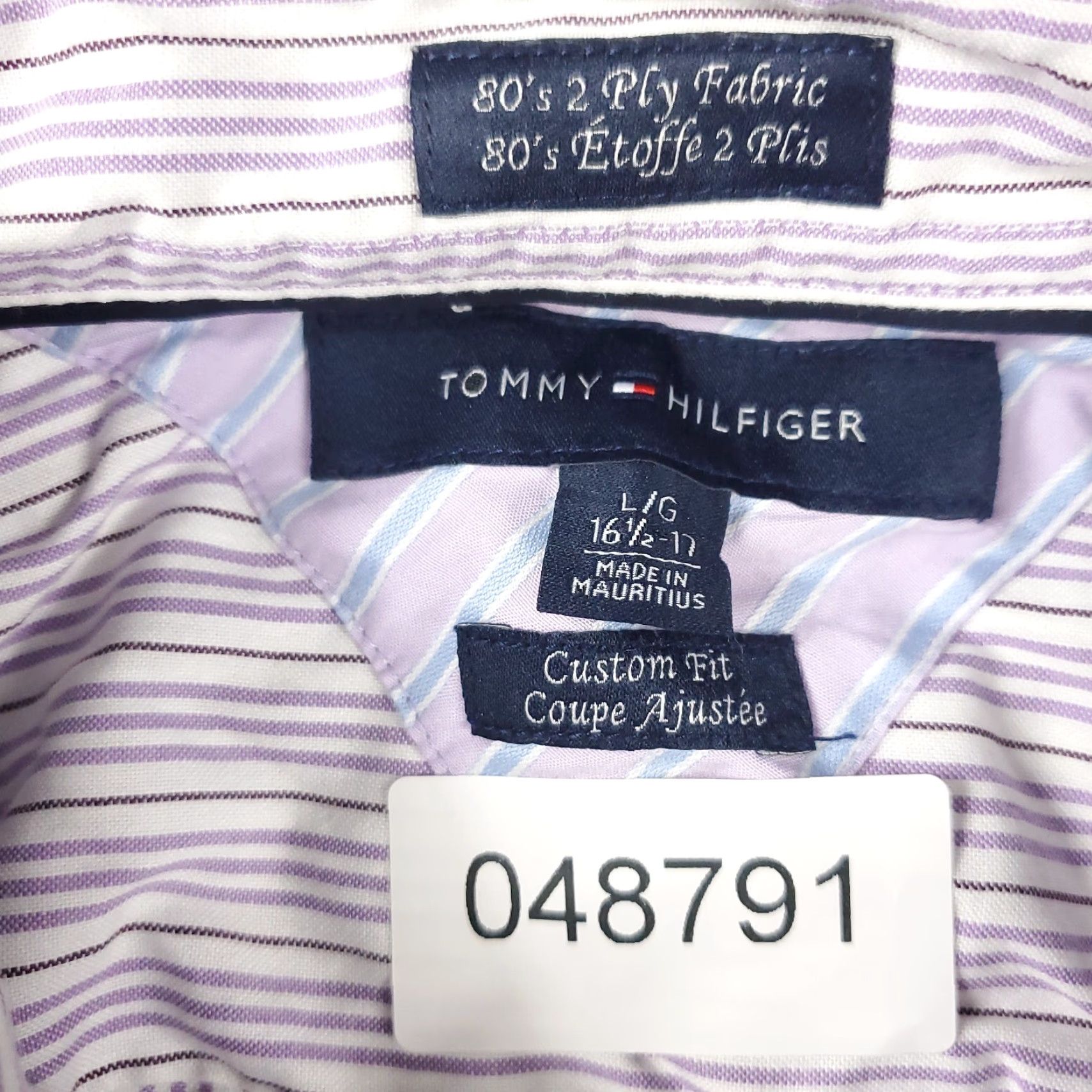 Tommy Hilfiger Tommy Hilfiger Shirt Mens L Purple Striped Button-Up Long Sleeve Casual Business Formal Party/Cocktail Workwear Size US L / EU 52-54 / 3 - 7 Thumbnail