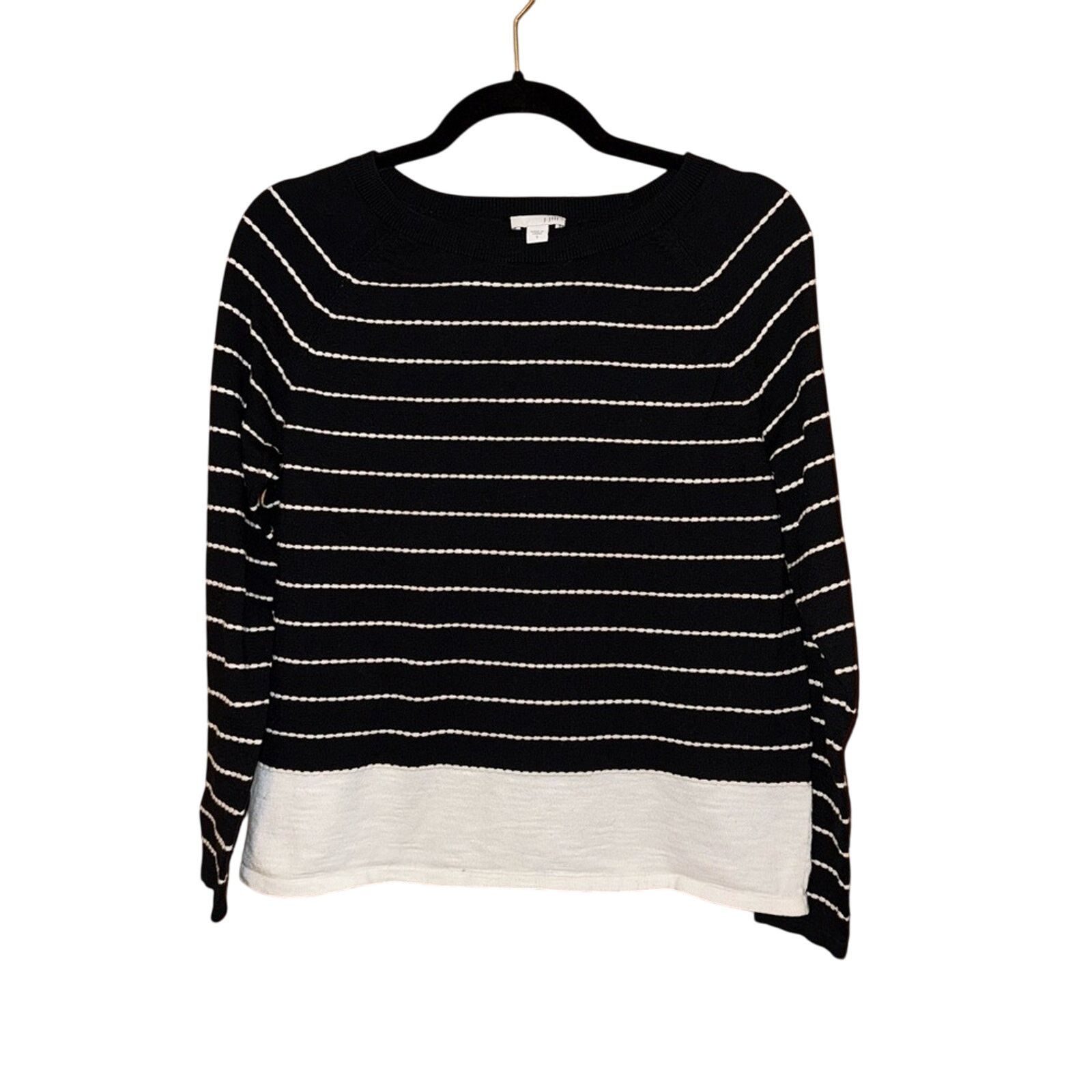 Other J. Jill Small Black and White Striped Sweater Size S / US 4 / IT 40 - 1 Thumbnail