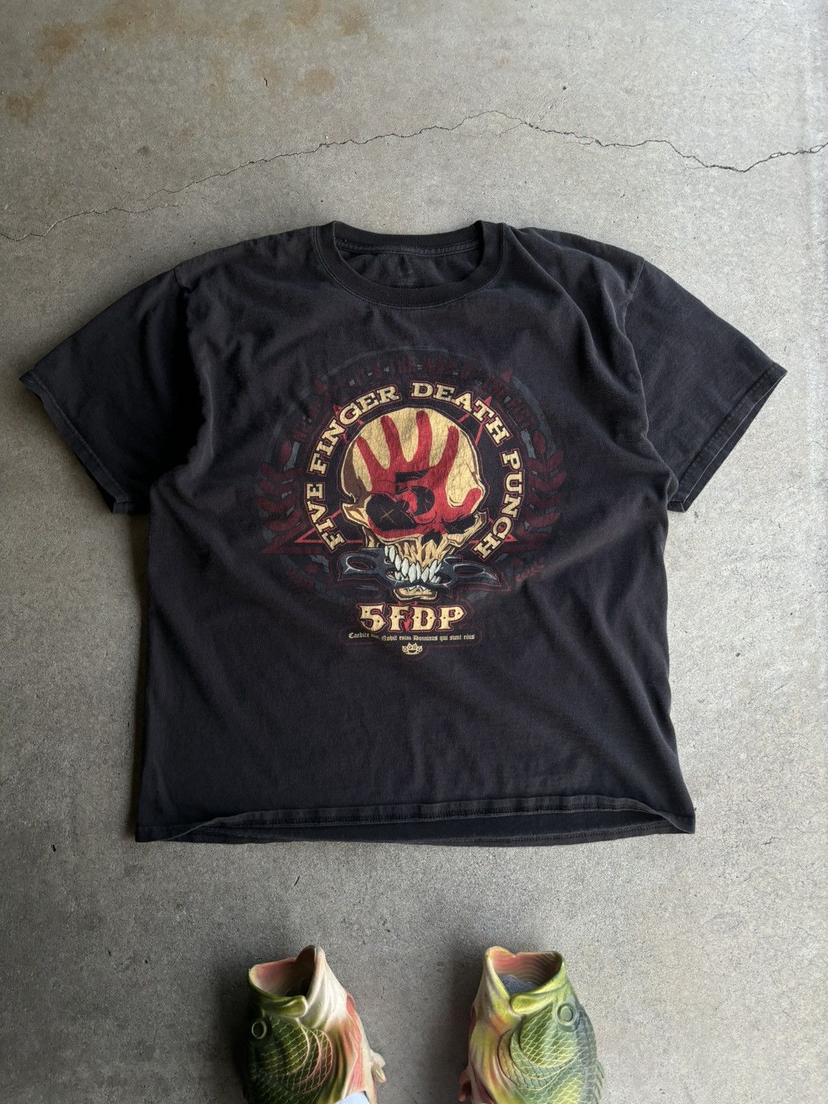 Band Tees Crazy Faded Five Finger Deathmatch Boxy Black Rock Shirt Size US L / EU 52-54 / 3 - 2 Thumbnail