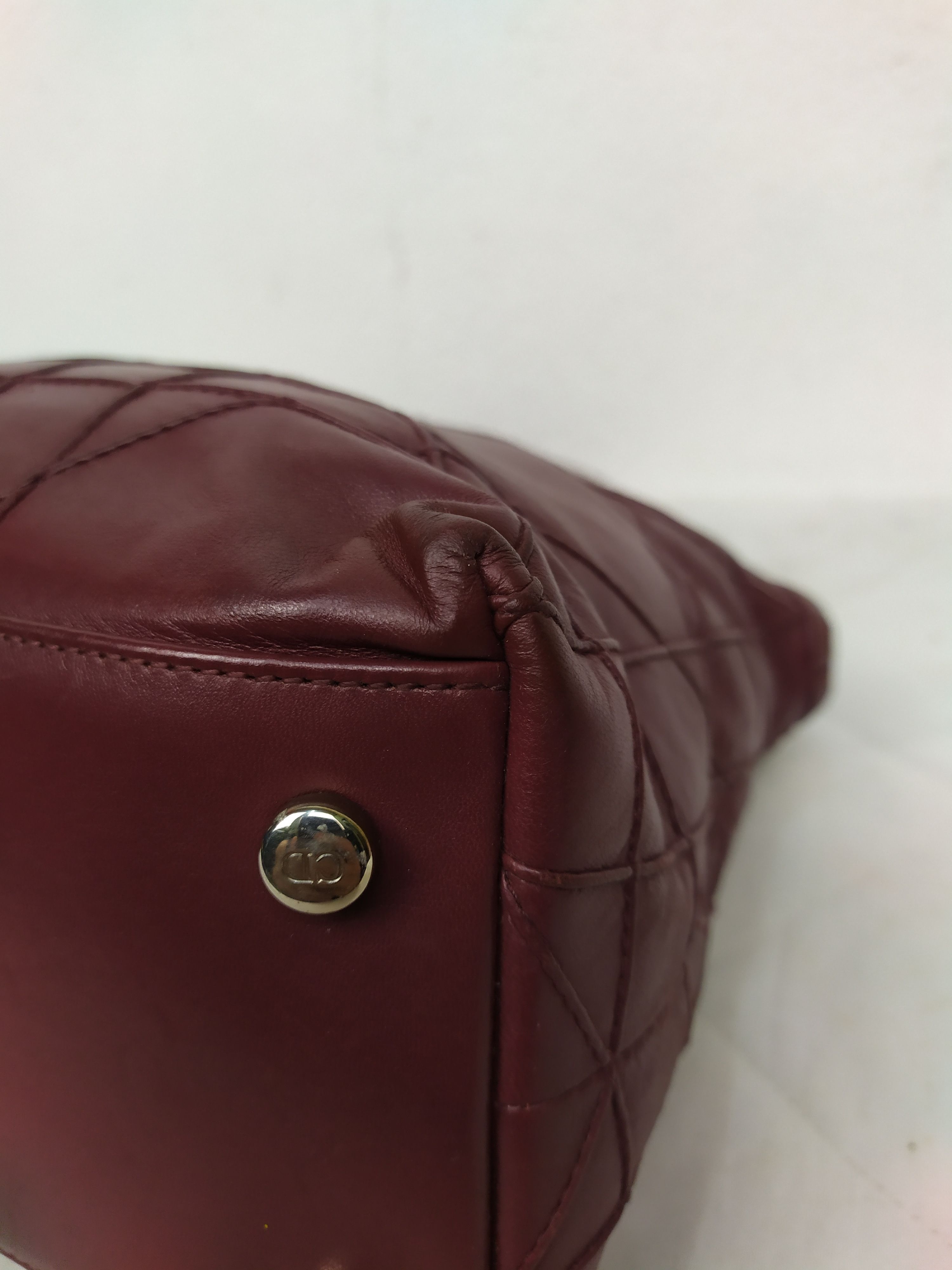 Dior Christian Dior Red Cannage Leather Lambskin Handbag Size ONE SIZE - 13 Thumbnail