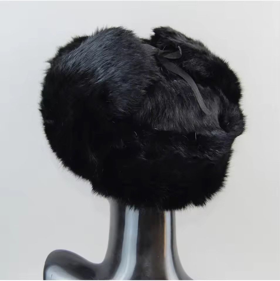 Japanese Brand Genuine Rabbit Fur Ushanka Trapper Hat Size M Size ONE SIZE - 5 Thumbnail