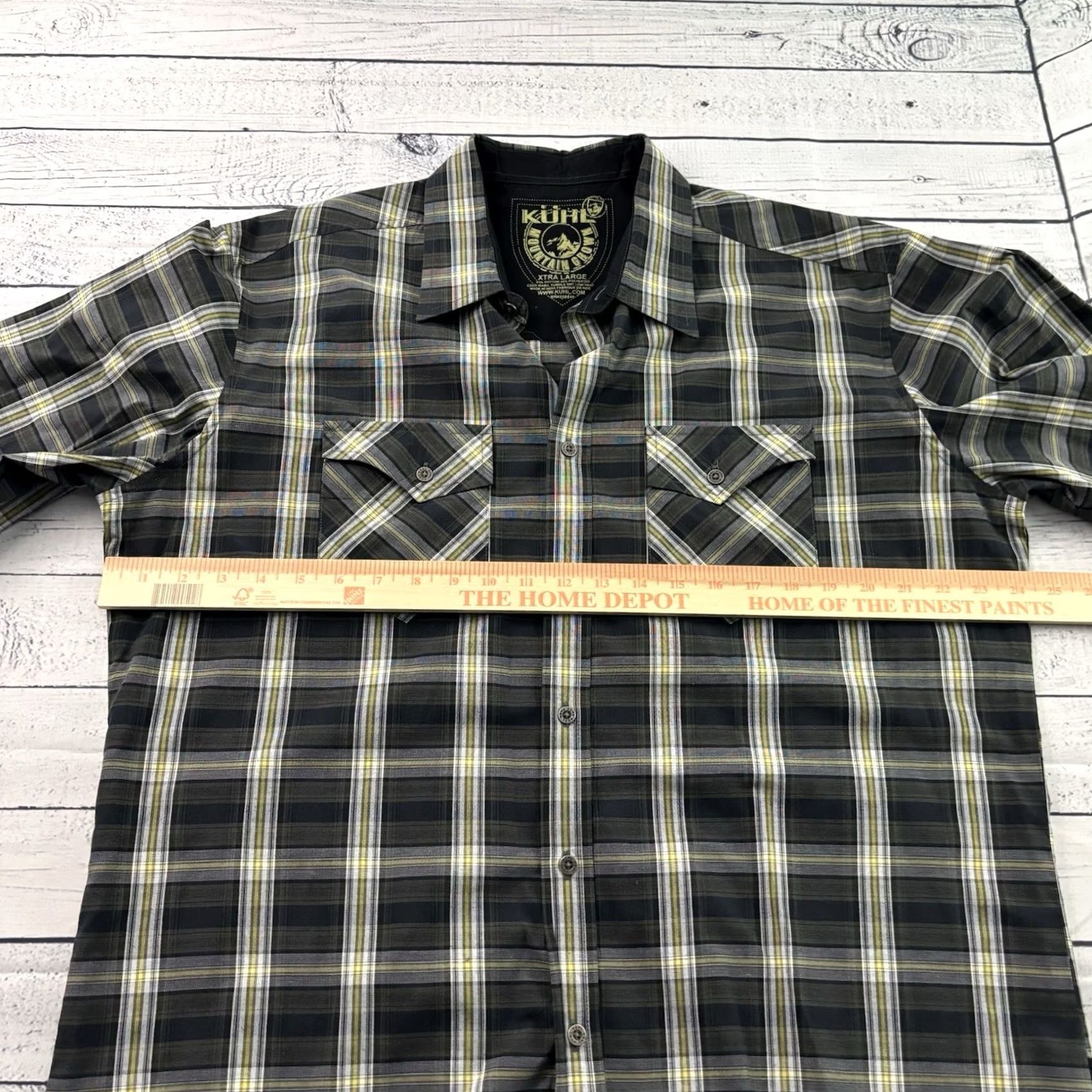 Vintage KUHL Long Sleeve Button-Up Shirt Men XL Gray Yellow Plaid Size US XL / EU 56 / 4 - 4 Thumbnail