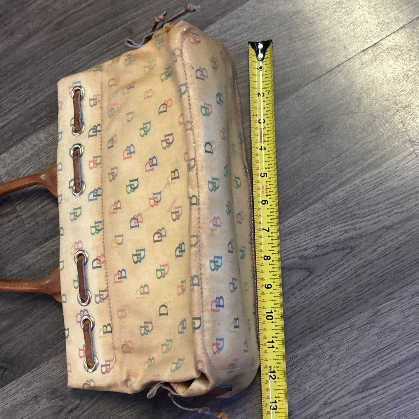 Dooney & Bourke Dooney & Bourke Pale Yellow& Tan Vinyl Handbag Purse Leather Size ONE SIZE - 18 Thumbnail