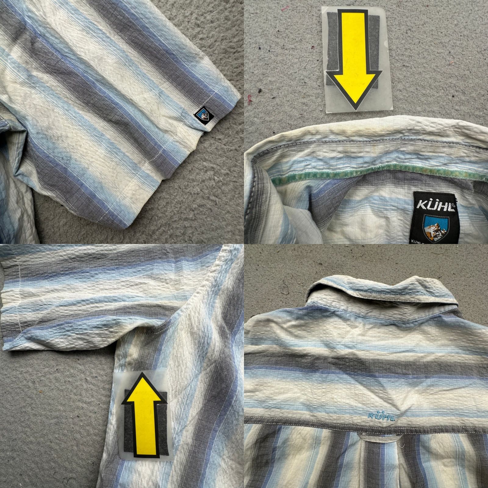 Vintage Kuhl Vertical Striped Blue White Mens Shirt XL Short Sleeve Hiking Button Up Shirt Mens XL Blue White Striped Casual Workwear Size US XL / EU 56 / 4 - 8 Thumbnail