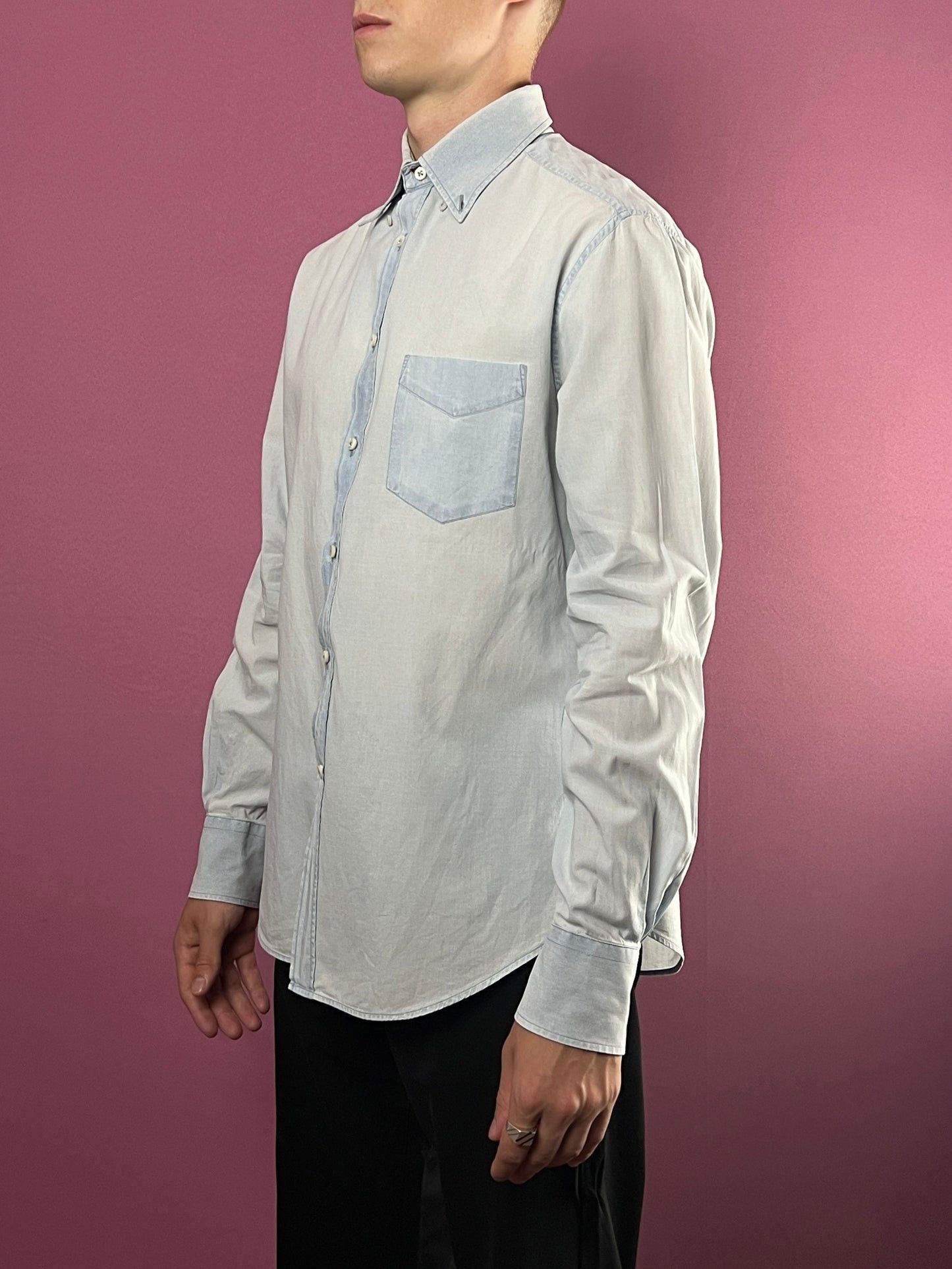 Brunello Cucinelli × Vintage Brunello Cucinelli Vintage Men's Twill Shirt - M Size US M / EU 48-50 / 2 - 1 Thumbnail