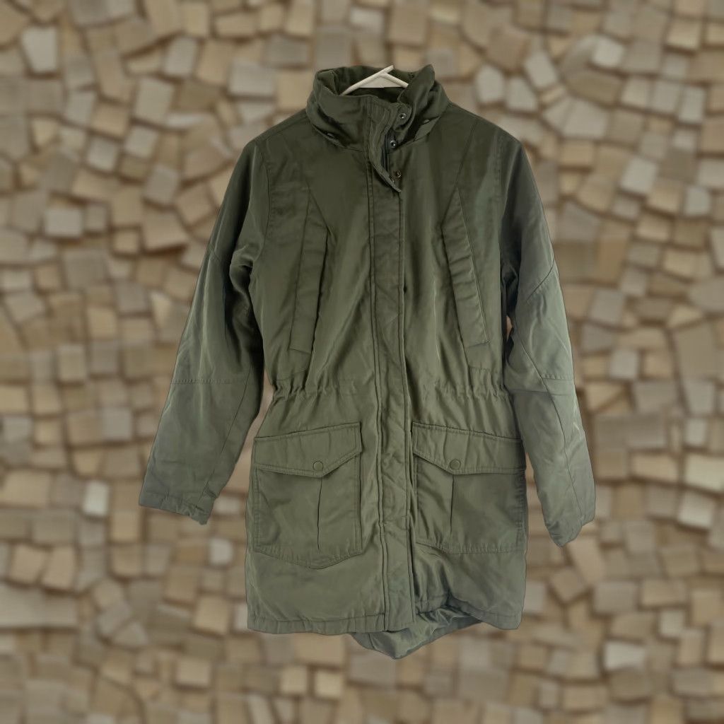 Vintage A New Day Jacket Women’s Small Military Green Warm Winter Water Resistant Puffer Jacket Outdoor Travel Breathable Long Coat Womens Size S / US 4 / IT 40 - 1 Thumbnail