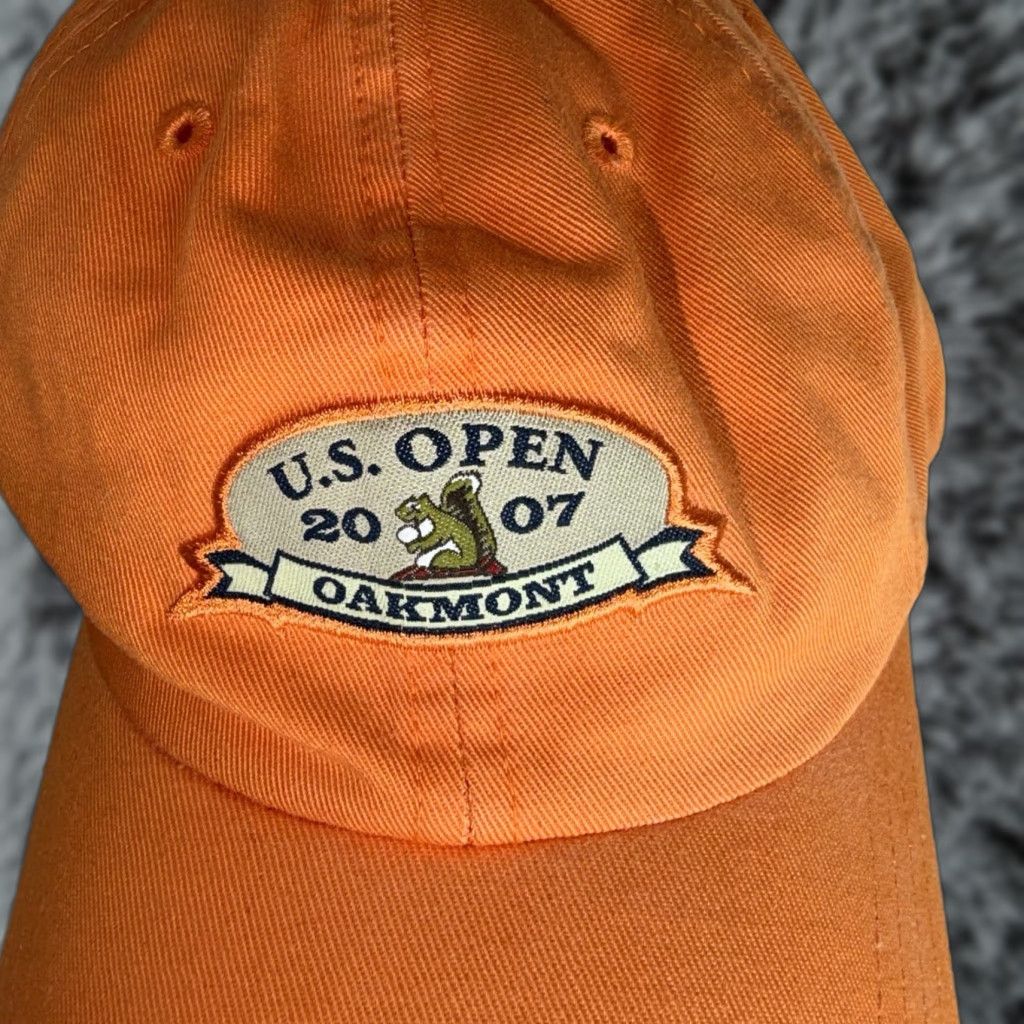 Vintage ADG Golf Hat Cap Orange 2007 US Open Oakmont Country Club Adjustable Strap Back Men One Size Size ONE SIZE - 1 Thumbnail