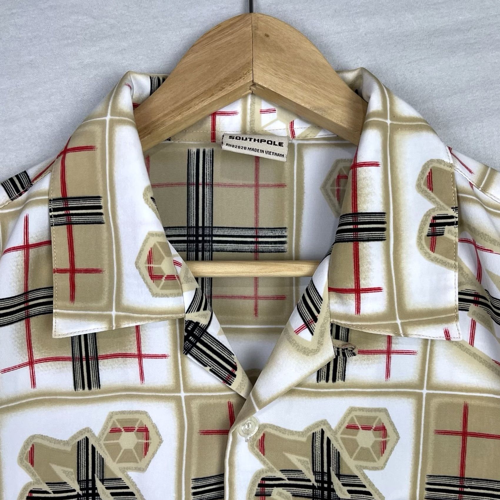 Southpole VINTAGE Southpole Shirt Mens Large Brown Camp Collar Graffiti Hip Hop Plaid Y2K Size US L / EU 52-54 / 3 - 6 Thumbnail