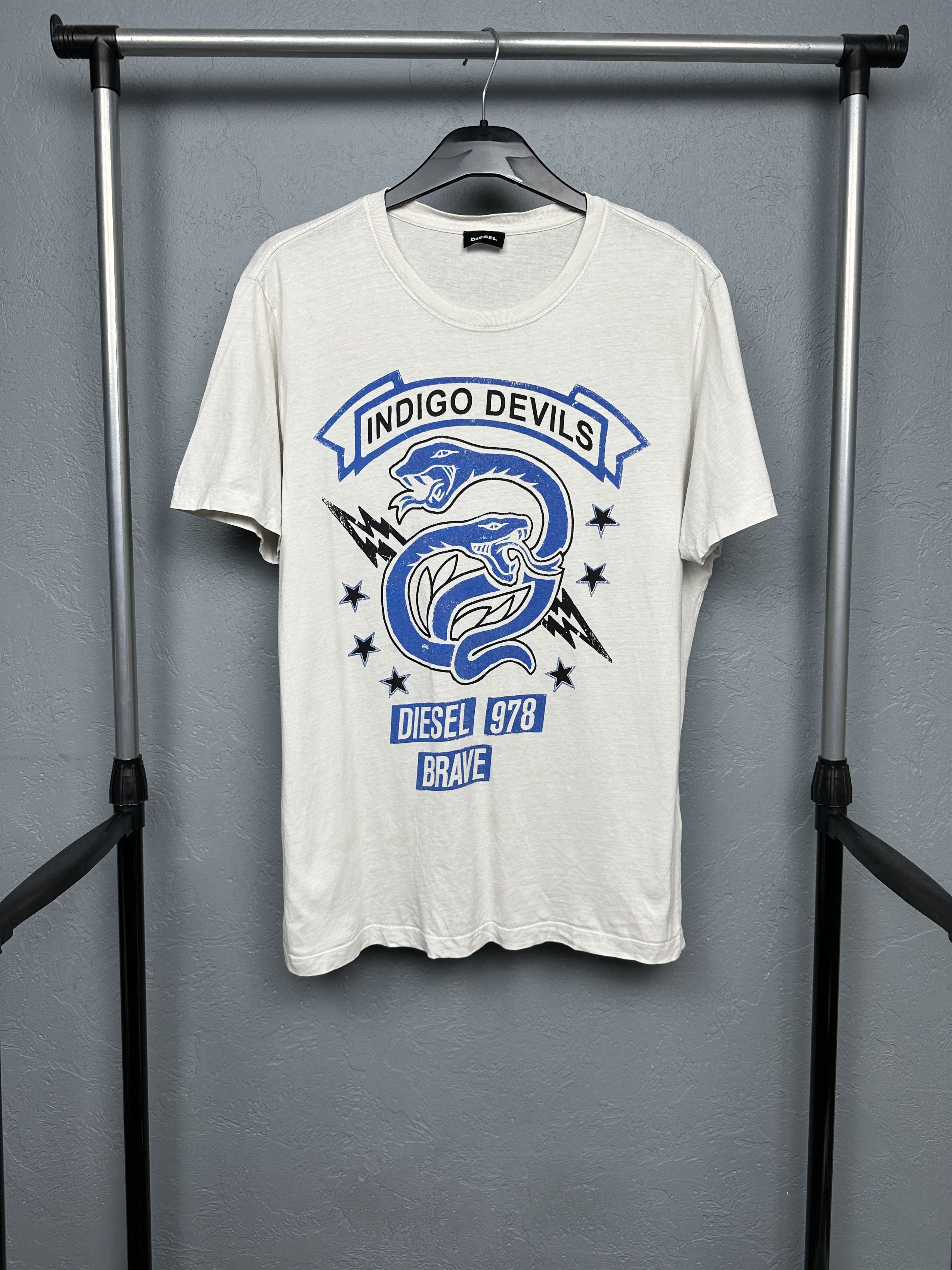 Diesel Diesel Indigo Devils Mens T-Shirt Size US L / EU 52-54 / 3 - 1 Thumbnail