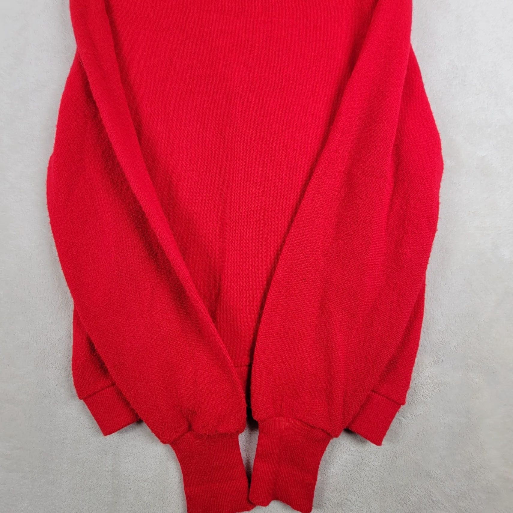 Lacoste VINTAGE Lacoste V-Neck Cardigan Sweater Red Men Size Large Button Logo Cardigan 80s 90s 60s Mens Size US L / EU 52-54 / 3 - 4 Thumbnail