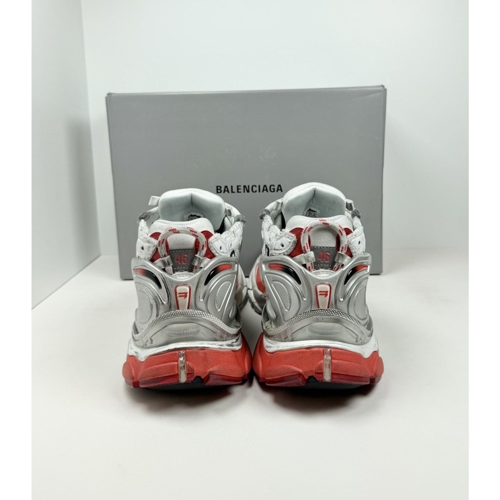 Balenciaga Size 46EU/13US - Balenciaga Runner White Red Black NEW Size US 13 / EU 46 - 3 Thumbnail