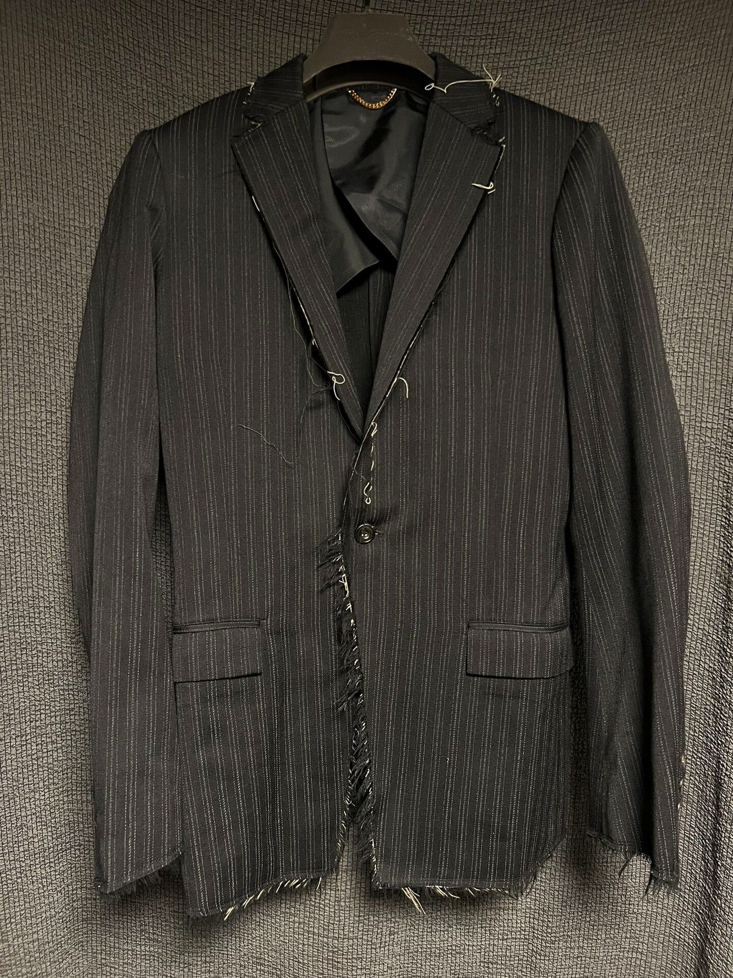 Viridi Anne Striped Blazer with Distress