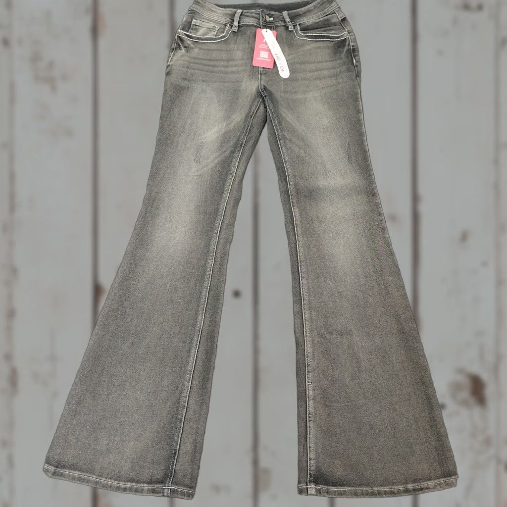 Vintage ROMWE Jeans Women's Size 6/Medium Black Denim Grundy Retro High Rise Flared Leg Shirts? Size 32" / US 10 / IT 46 - 1 Thumbnail