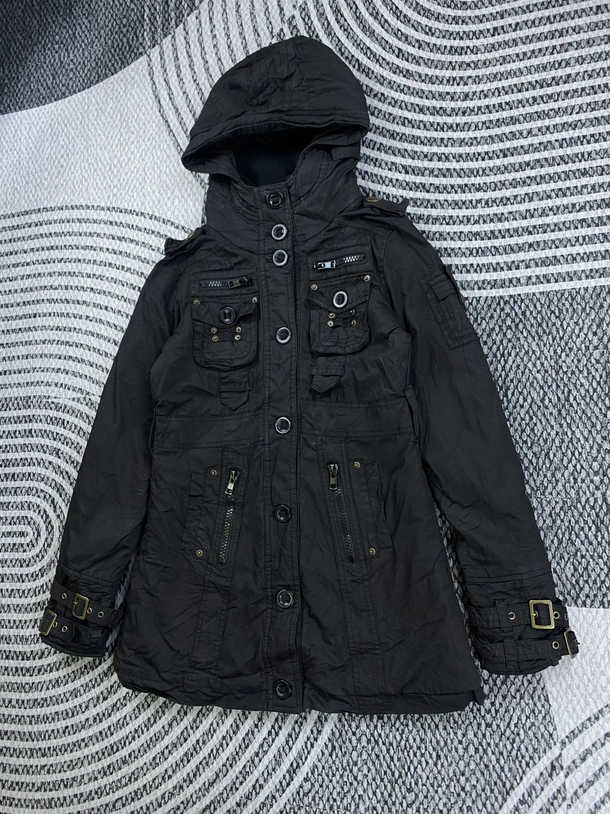 If Six Was Nine 🔥LEIN Multipocket Bondage Punk Style Zipper Parka Jacket Size US S / EU 44-46 / 1 - 5 Thumbnail