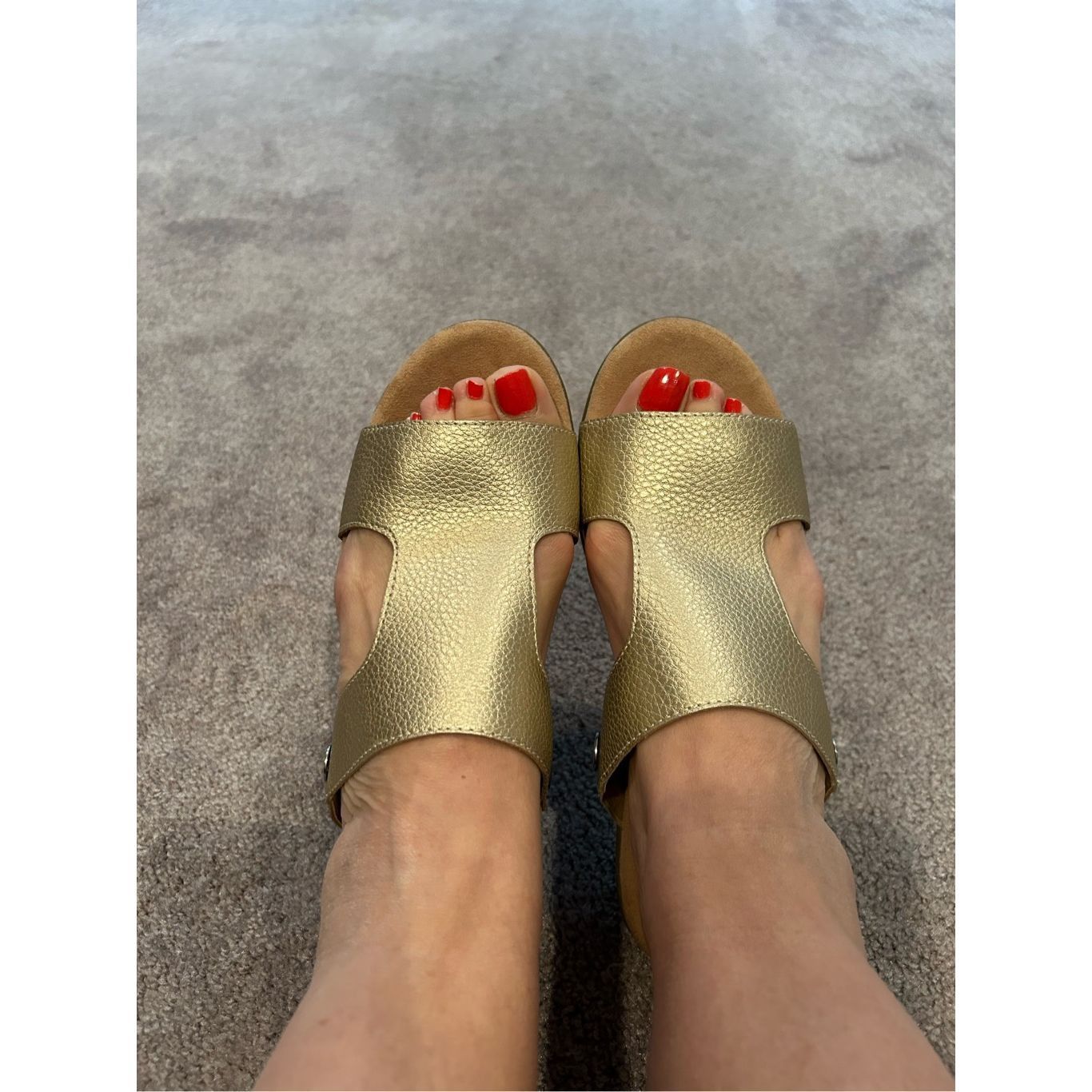 Other Life Stride Soft System Gold Slip on Flat Comfort Sandals. S Size US 9.5 / IT 39.5 - 2 Thumbnail