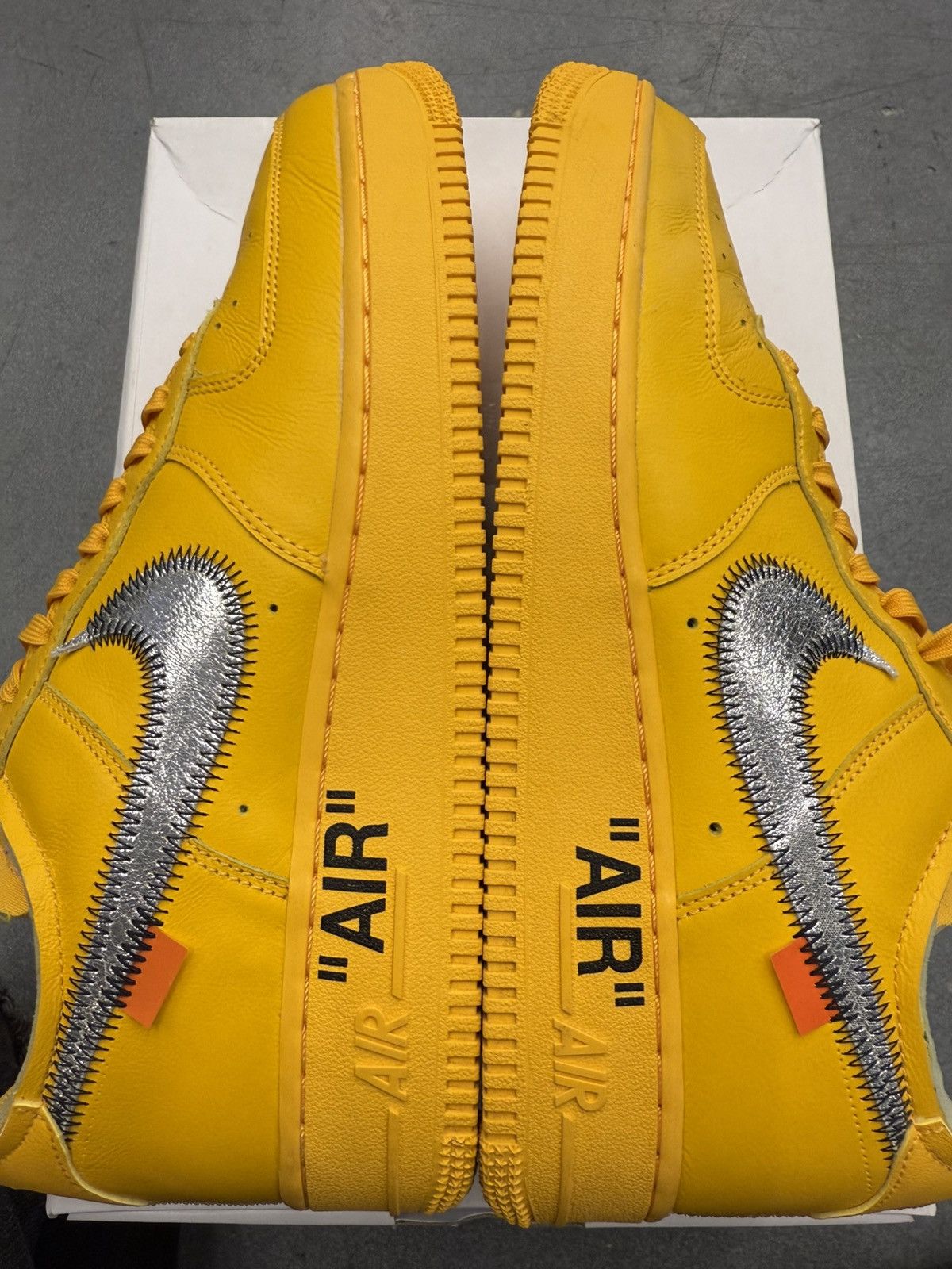 Nike 2022 Nike Air Force 1 Low Off-White ICA University Gold Size US 9.5 / EU 42-43 - 4 Thumbnail