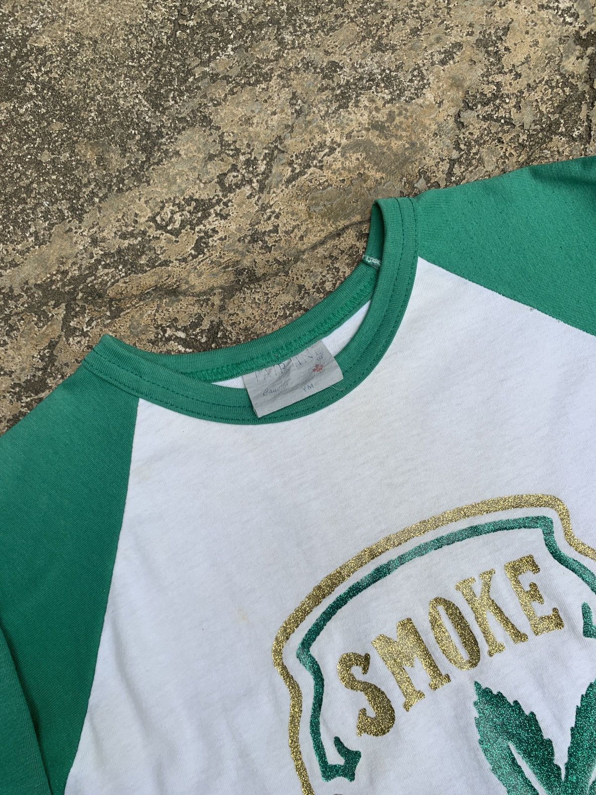 Vintage 1990s Smoke Columbian Weed Marijuan Buds Raglan Tee Size US M / EU 48-50 / 2 - 4 Thumbnail