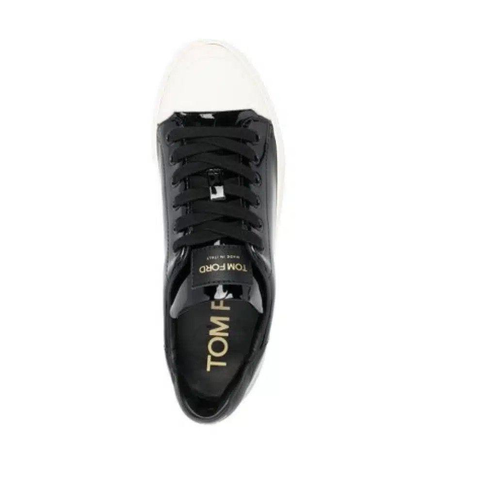 Tom Ford o1loc1c1124 W2878L Patent Leather Low-Top Sneakers in Black Size US 9 / IT 39 - 3 Thumbnail