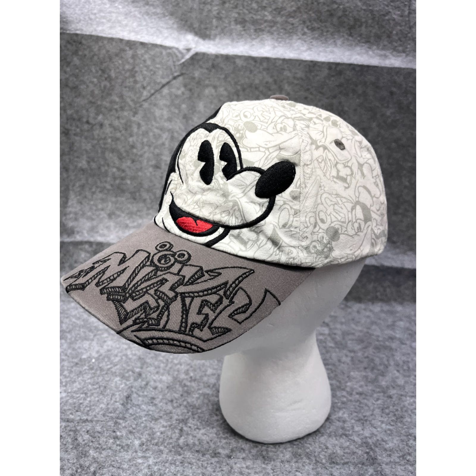 Disney VINTAGE Disney Walt World Mickey Mouse Hat Cap Strap Back Adult White Cotton Graffiti Baseball Cap Unisex Size ONE SIZE - 4 Thumbnail