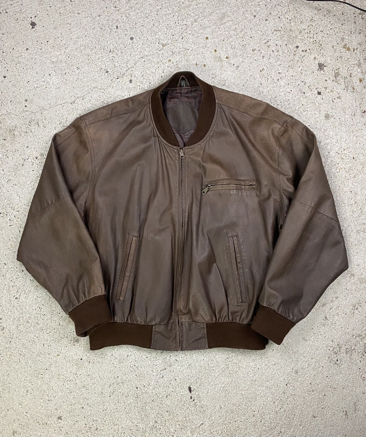 Japanese Brand Vintage leather bomber jacket avant garde cropped brown Size US L / EU 52-54 / 3 - 1 Thumbnail