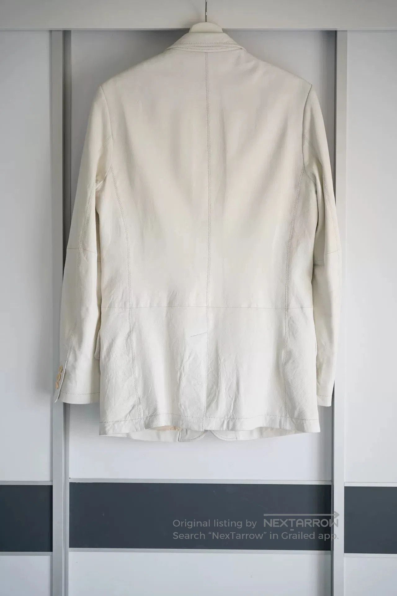 Yohji Yamamoto Yohji Yamamoto White Leather Suit Jacket. Size US S / EU 44-46 / 1 - 2 Thumbnail