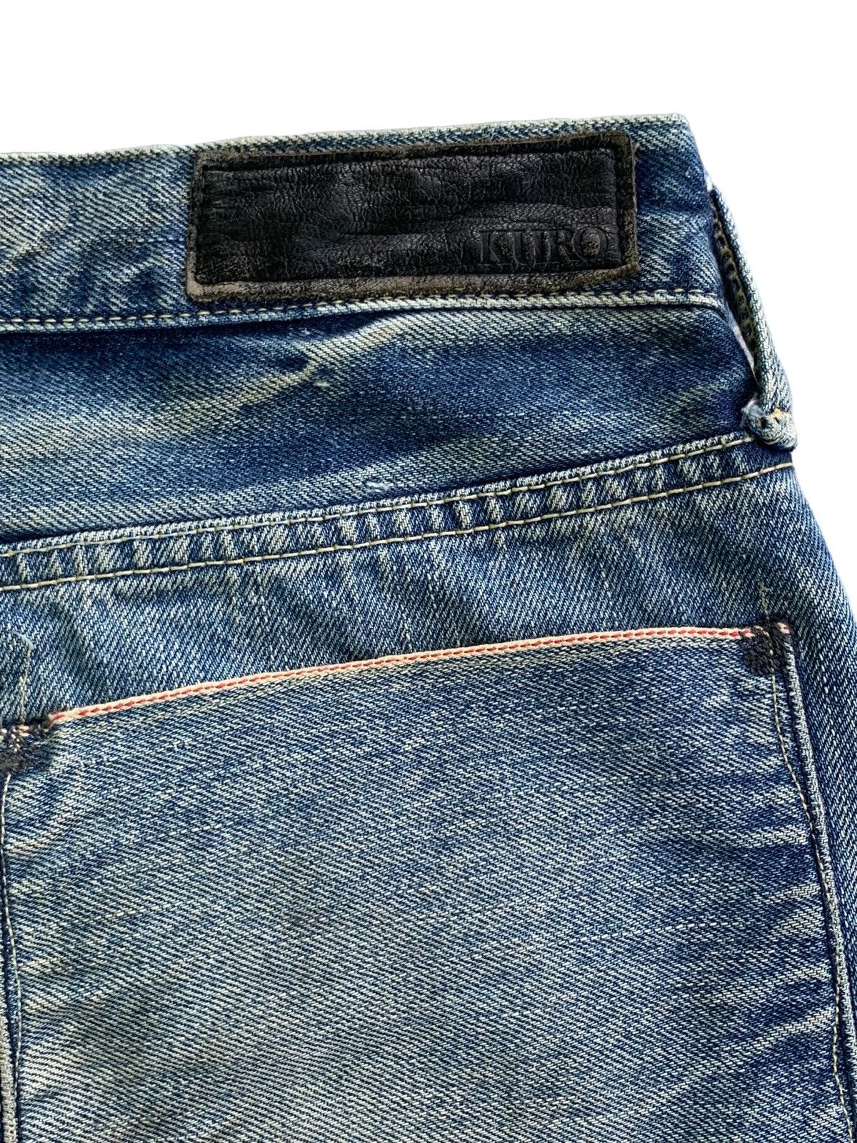 If Six Was Nine × KURO × Le Grande Bleu (L.G.B.) Vintage Kuro Selvedge Mud Wash Distress Jeans Size US 29 - 16 Thumbnail