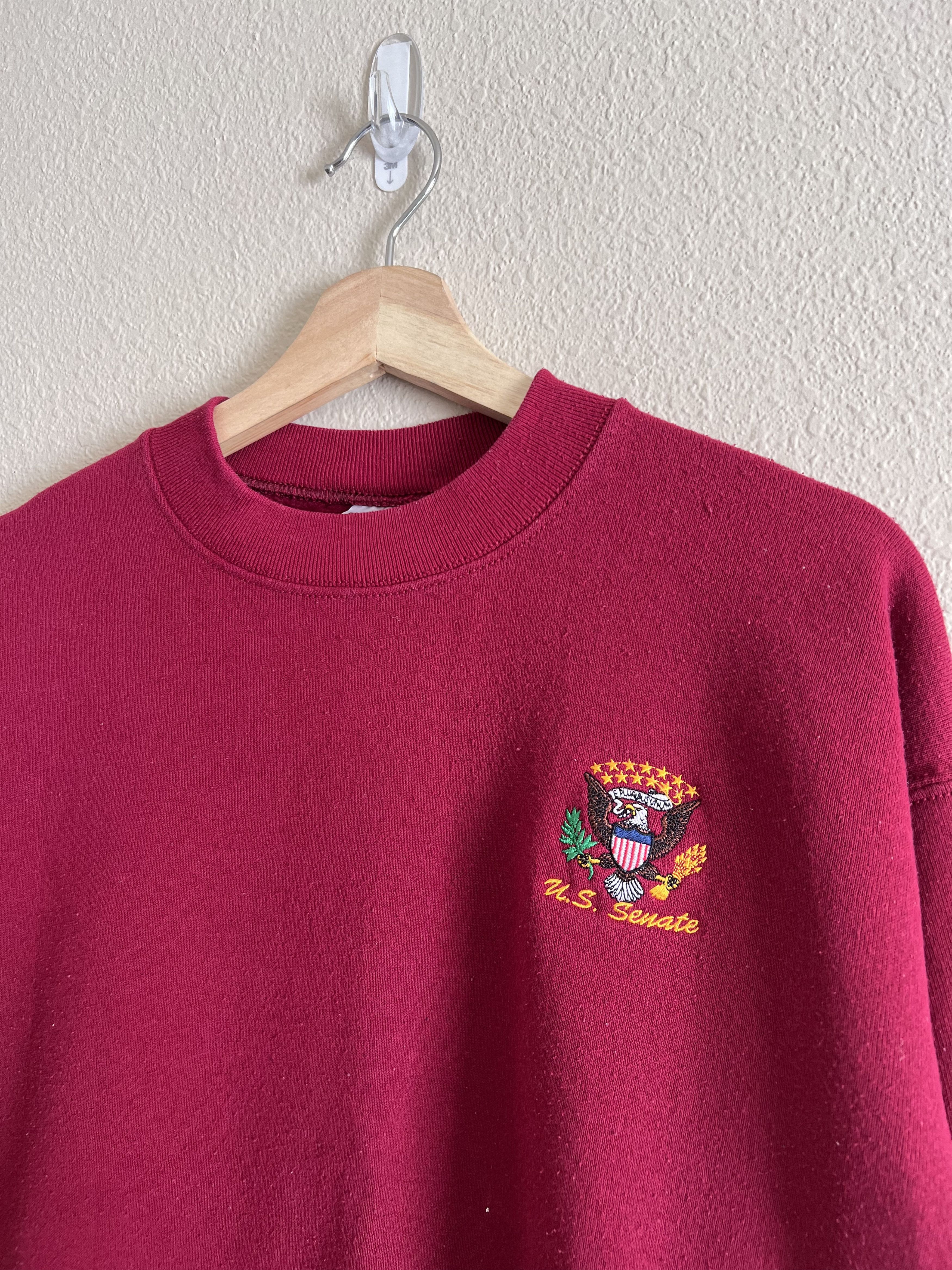 Vintage Vintage 90s U.S. Senate Crewneck Sweatshirt in Maroon Size US M / EU 48-50 / 2 - 1 Thumbnail