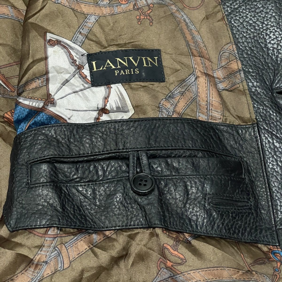 Lanvin Vintage Lanvin Paris Button Up Sheepskin Leather Jacket Size US XL / EU 56 / 4 - 23 Thumbnail