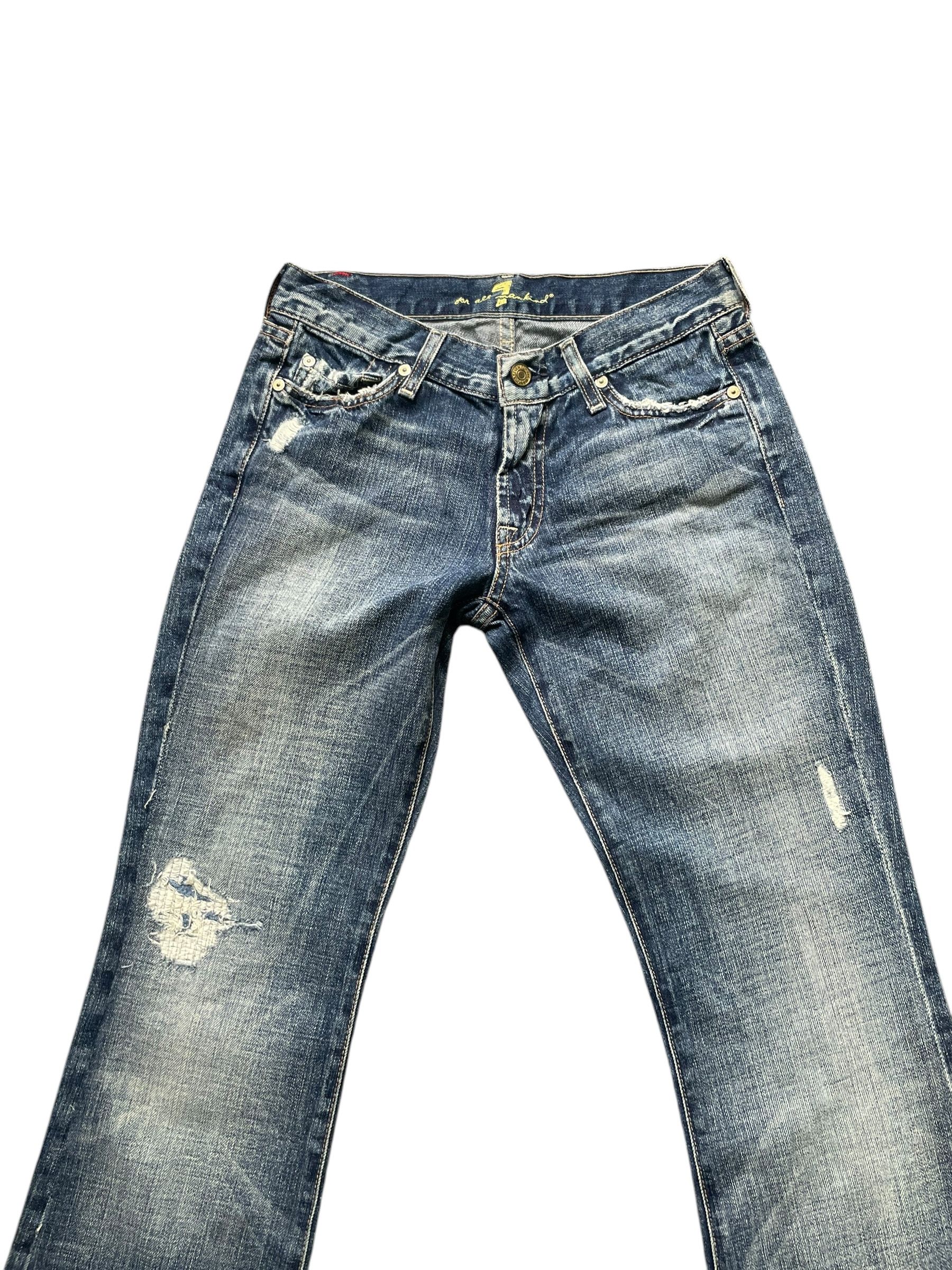 7 For All Mankind Flare 7 For All Mankind Distresed Denim Size 29" - 2 Thumbnail