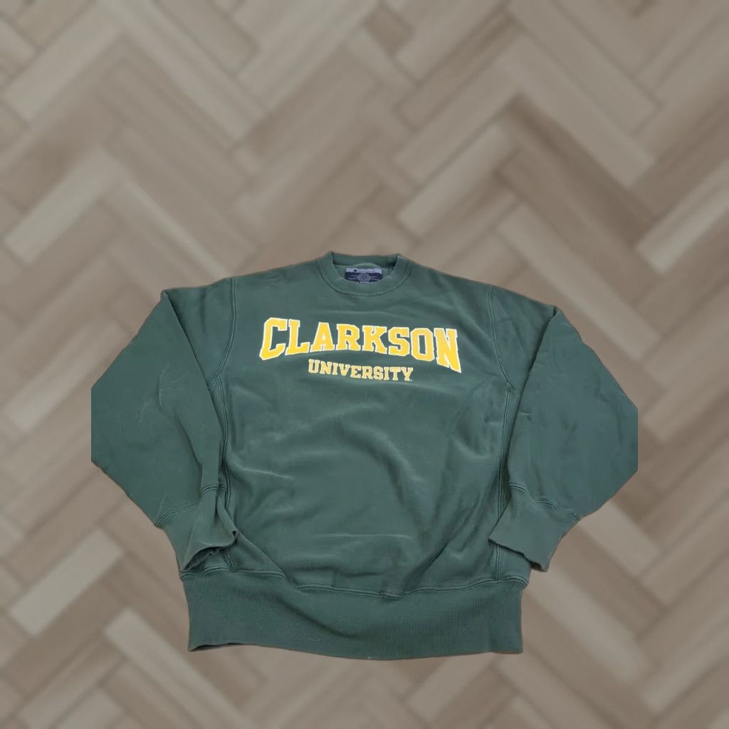 Champion Champion Sweatshirt Mens S Reverse Weave College Y2K Clarkson University Green Pullover Crew Neck Long Sleeve Regular size S Size US S / EU 44-46 / 1 - 1 Thumbnail