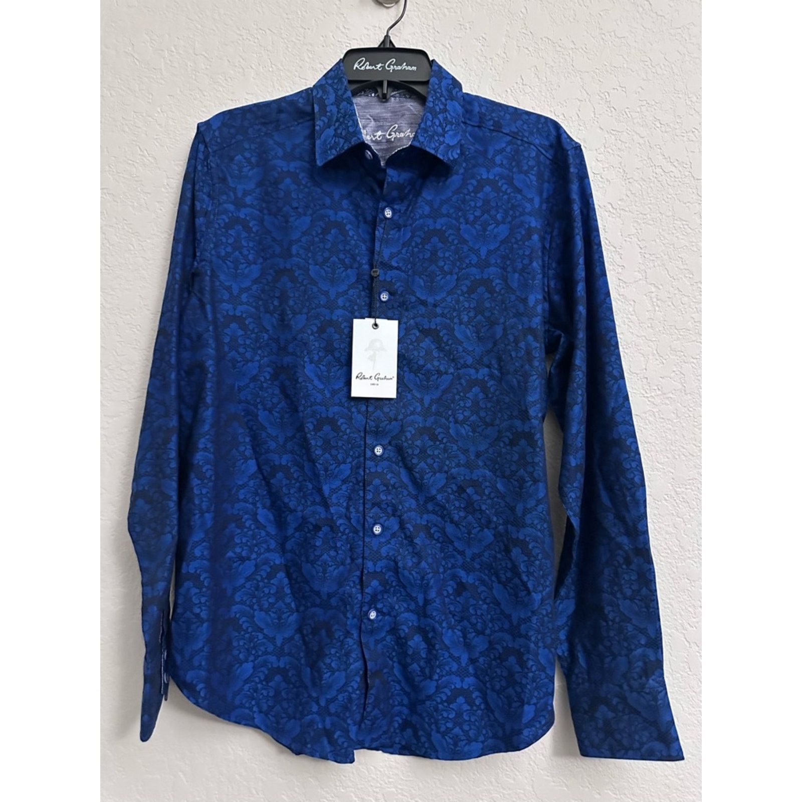 Robert Graham Robert Graham Bayview Cotton Button-Up Shirt in Navy Men S Size US S / EU 44-46 / 1 - 1 Thumbnail