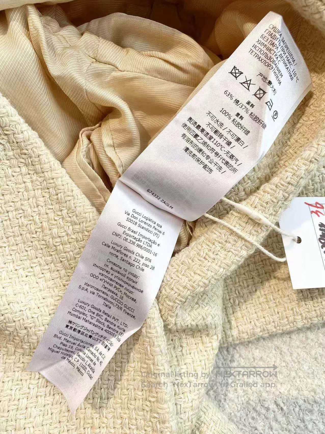 Gucci Guicci Woven gold buckle jacket coat| Size XXS / US 00 / IT 34 - 6 Thumbnail