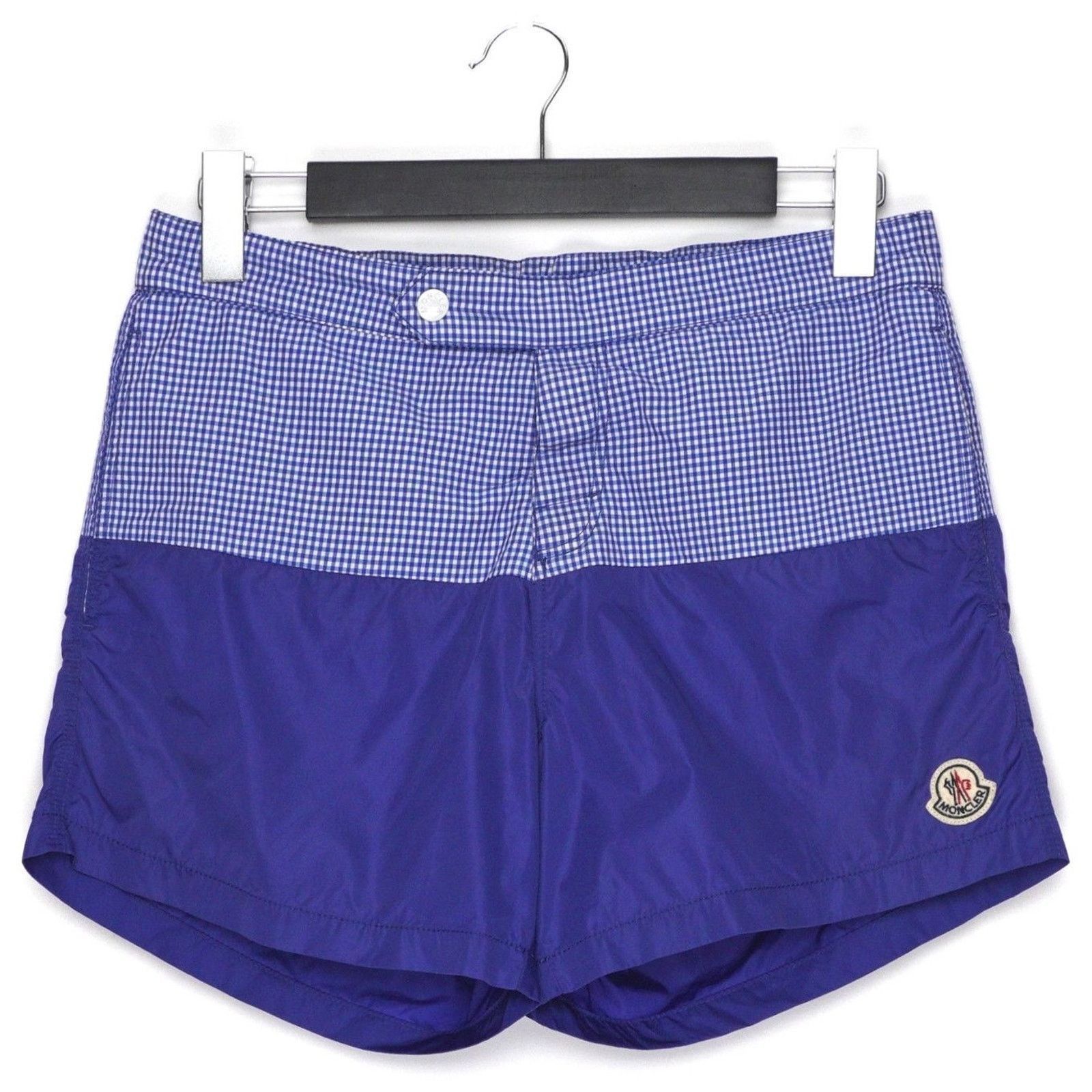 Moncler Moncler Solid Two Tone Nylon Logo Boxer Mare Swim Shorts Size US 32 / EU 48 - 1 Thumbnail