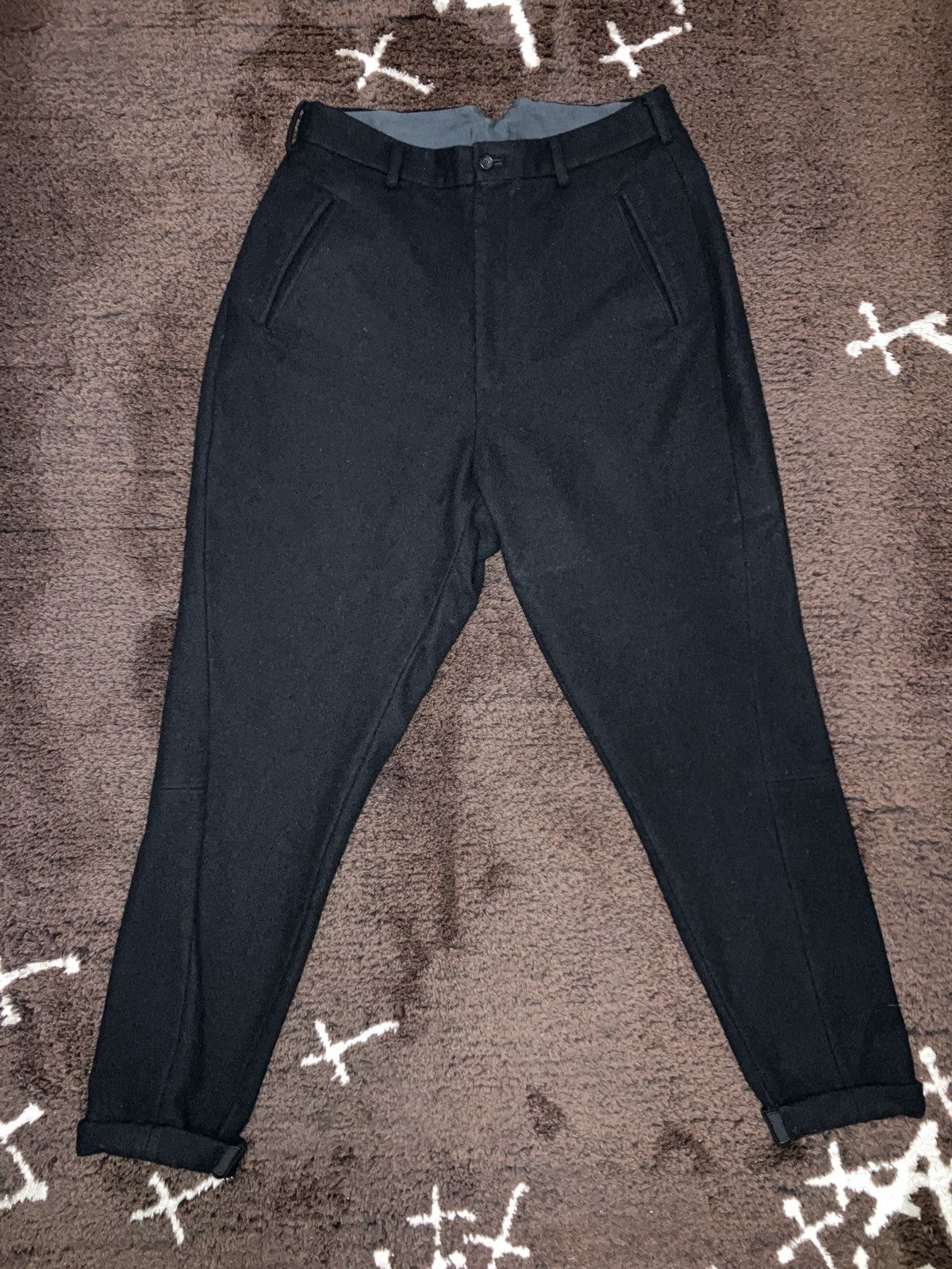 Yohji Yamamoto 90s Pour Homme heavy wool dress pants with sport cuff Size US 33 - 1 Thumbnail