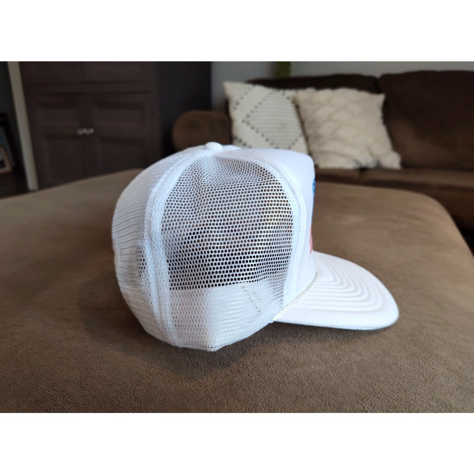 Vintage VINTAGE Nissun American Flag White Trucker Hat Snapback Men One Size NWOT Size ONE SIZE - 4 Thumbnail