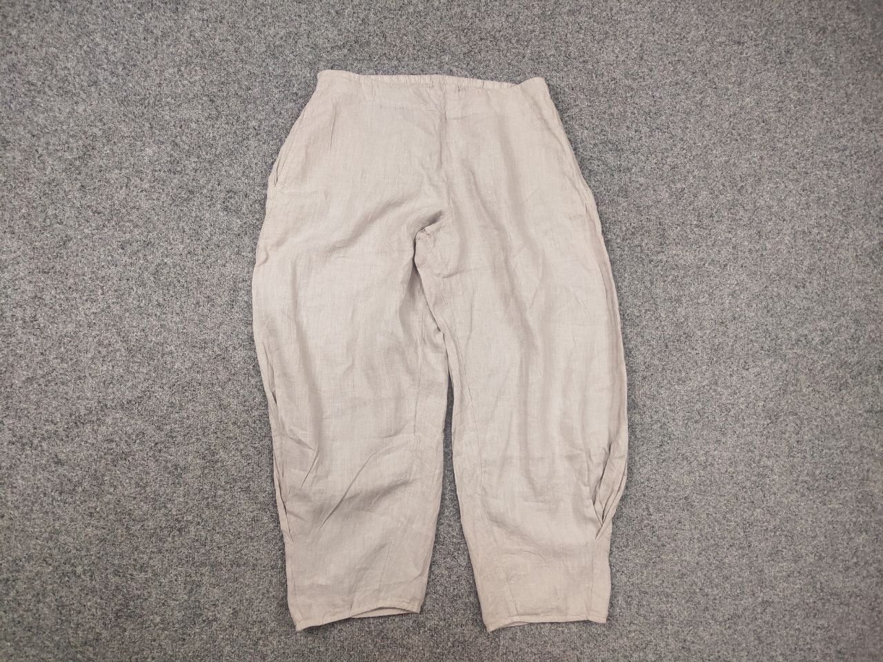 Vintage Grizas Design Minimalist Beige Linen Baggy Ankle Pants Size 32" / US 10 / IT 46 - 6 Thumbnail