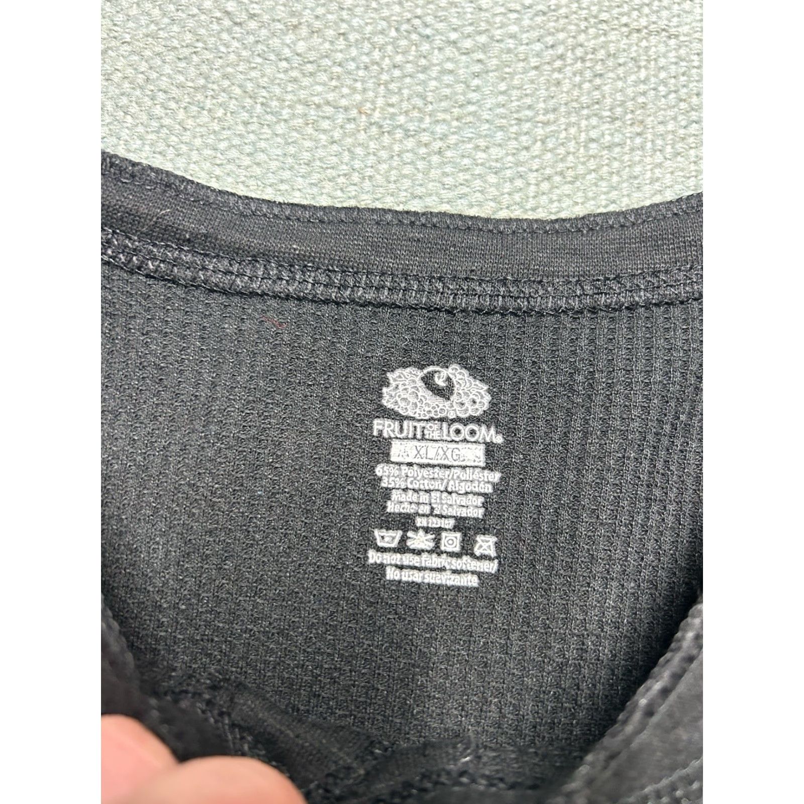 Fruit Of The Loom VINTAGE Fruit of the Loom waffle knit thermal shirt Henley black goth base layer soft XL Size US XL / EU 56 / 4 - 4 Thumbnail