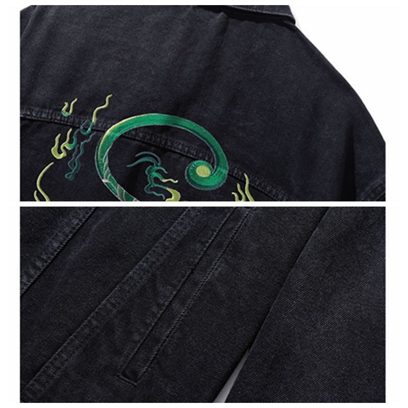 Japanese Brand Casual Denim Jackets Embroidery Japanese Yakuza Style Size US L / EU 52-54 / 3 - 4 Thumbnail