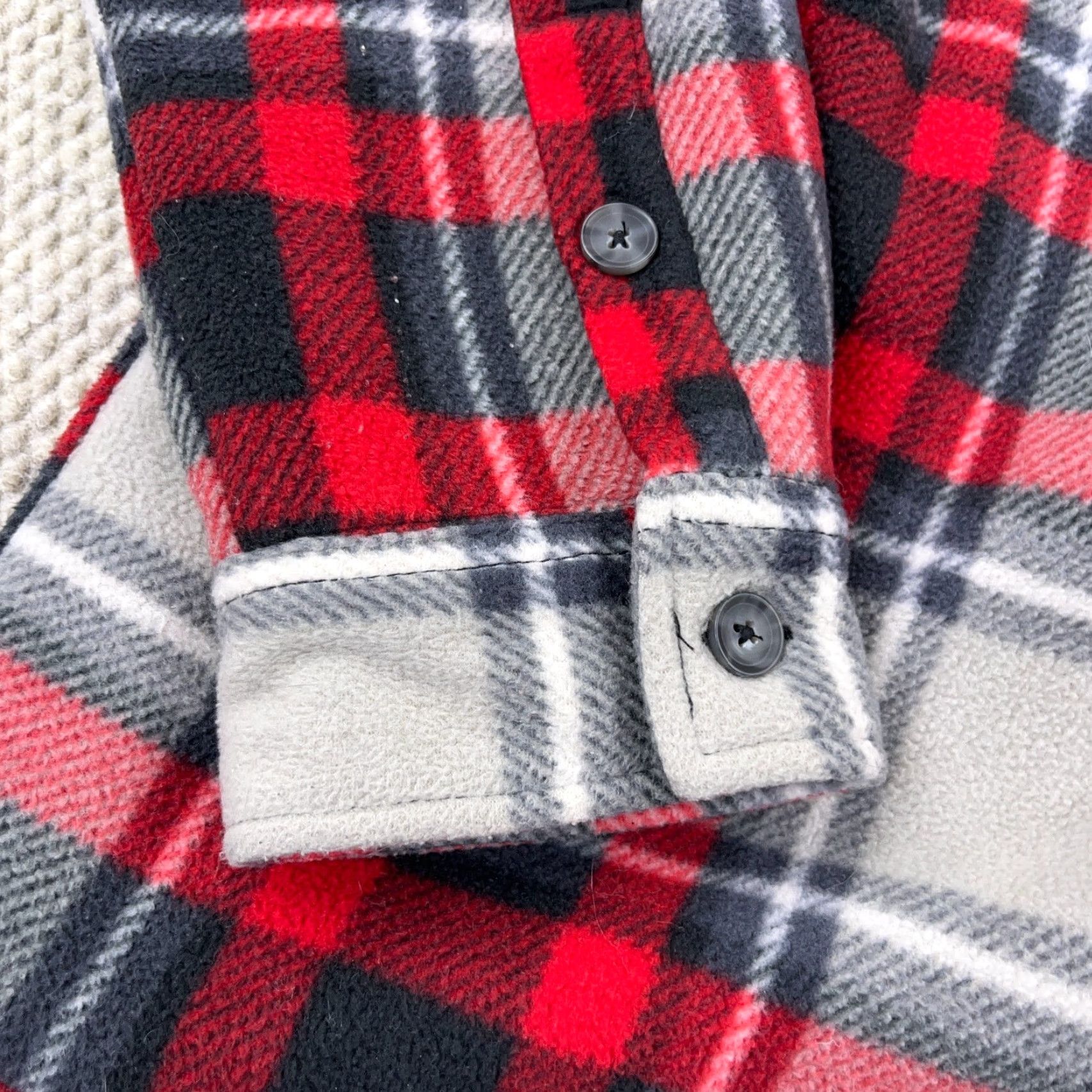 Vintage VINTAGE Boston Traders Shacket Men Large Red Plaid Fleece Shirt Jacket Sherpa Lined Size US L / EU 52-54 / 3 - 5 Thumbnail