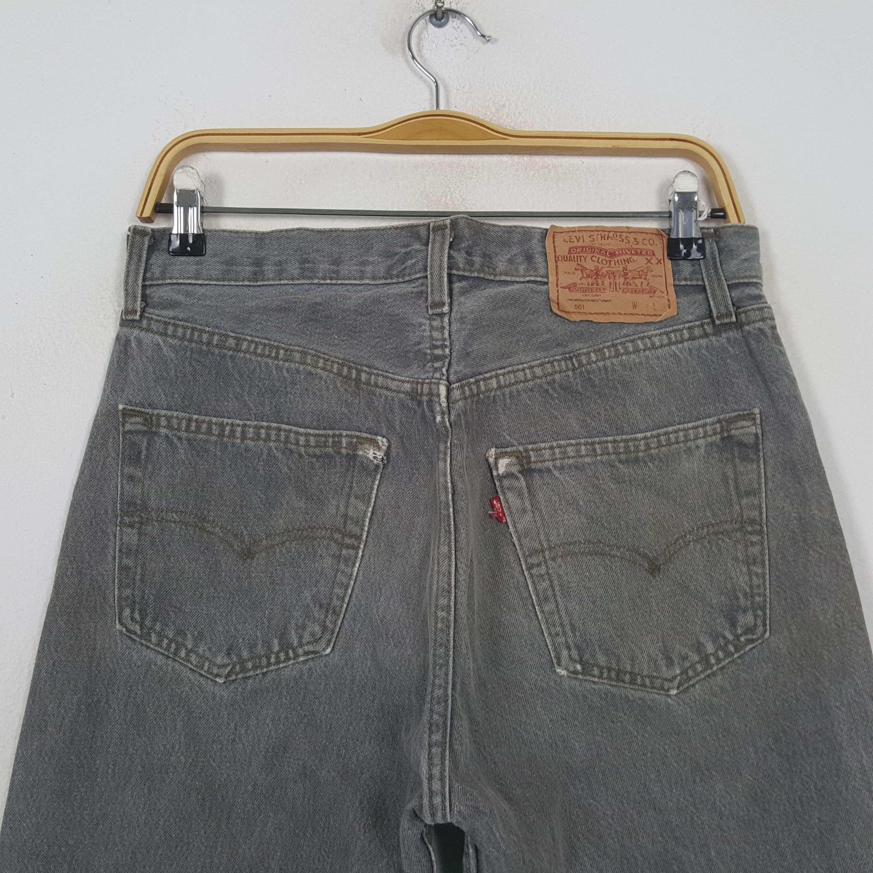 Levi's Vintage 90's Levis 501 Faded Gray Denim Jeans RR10 Size US 30 / EU 46 - 5 Thumbnail