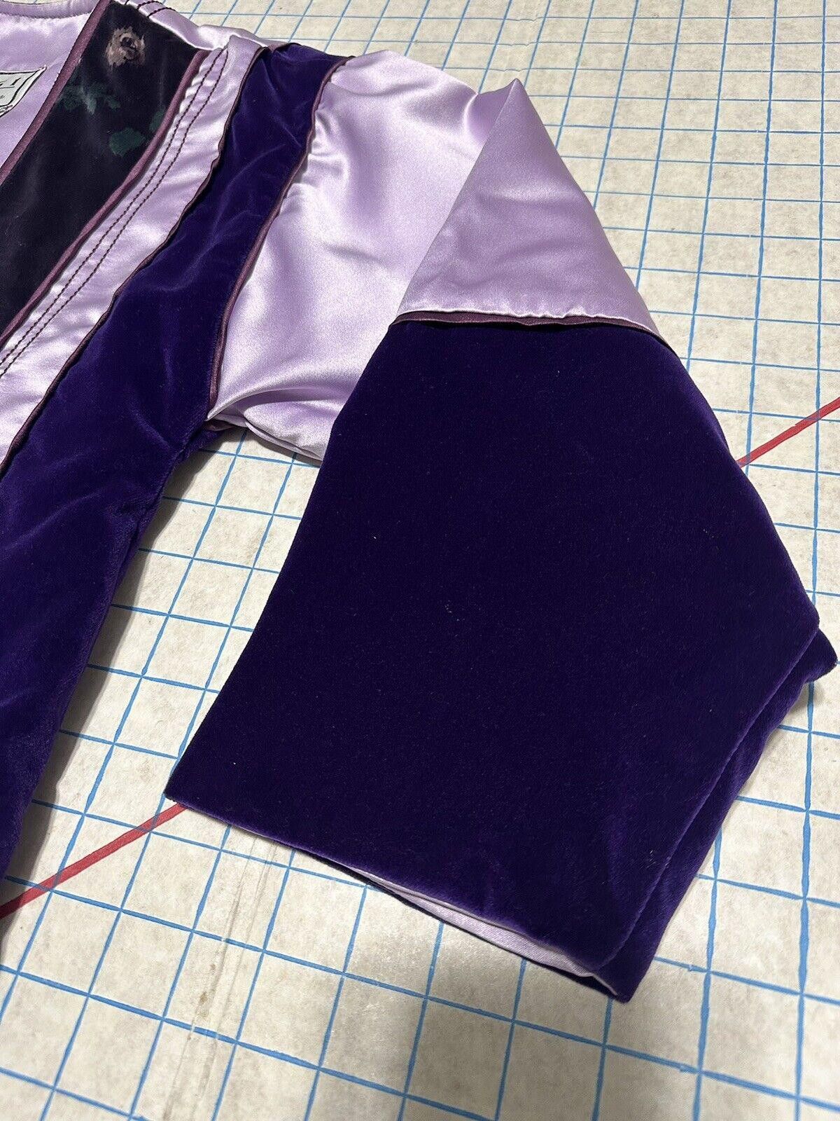 Other Open Boho Jacket Opus 1 100% Cotton OS Purple Satin Floral Size ONE SIZE - 5 Thumbnail