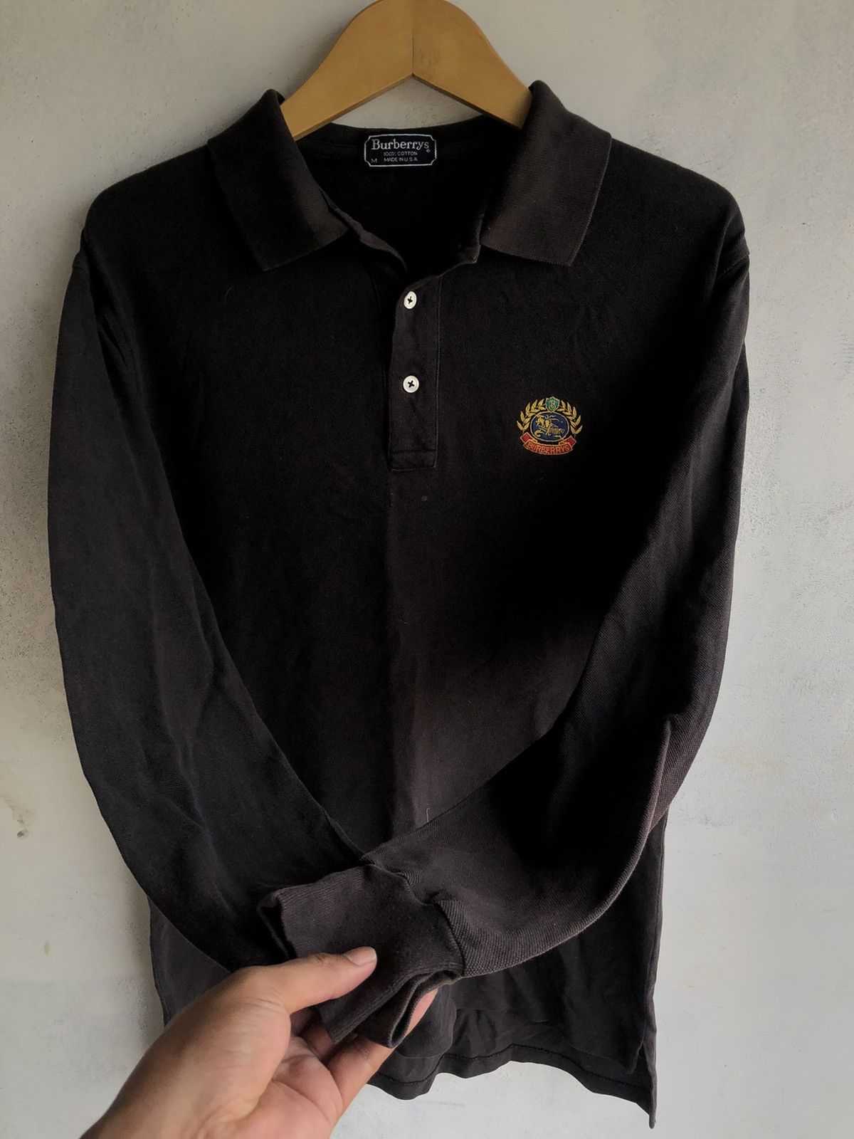 Burberry × Japanese Brand × KMRii Vintage Burberry Sun Faded long sleeve polo shirt Tee Size US M / EU 48-50 / 2 - 2 Thumbnail