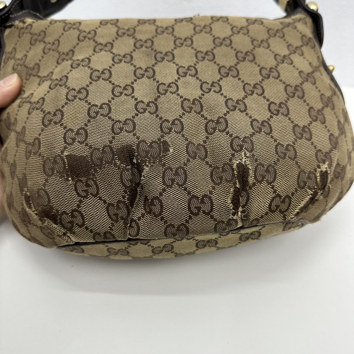 Gucci ‼️LASTDROP‼️ AUTHENTIC GUCCI GG MONOGRAM STUDDED HOBO BAG Size ONE SIZE - 9 Thumbnail