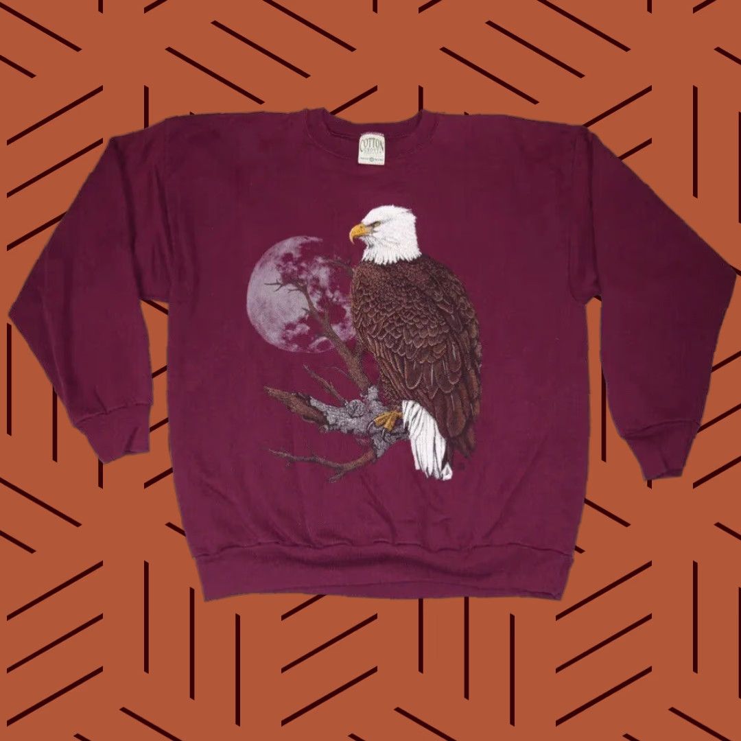Vintage VINTAGE Cotton Grove USA Made Sweatshirt Crewneck 2XL Burgundy 90s Graphic Print Mens Size US XXL / EU 58 / 5 - 1 Thumbnail