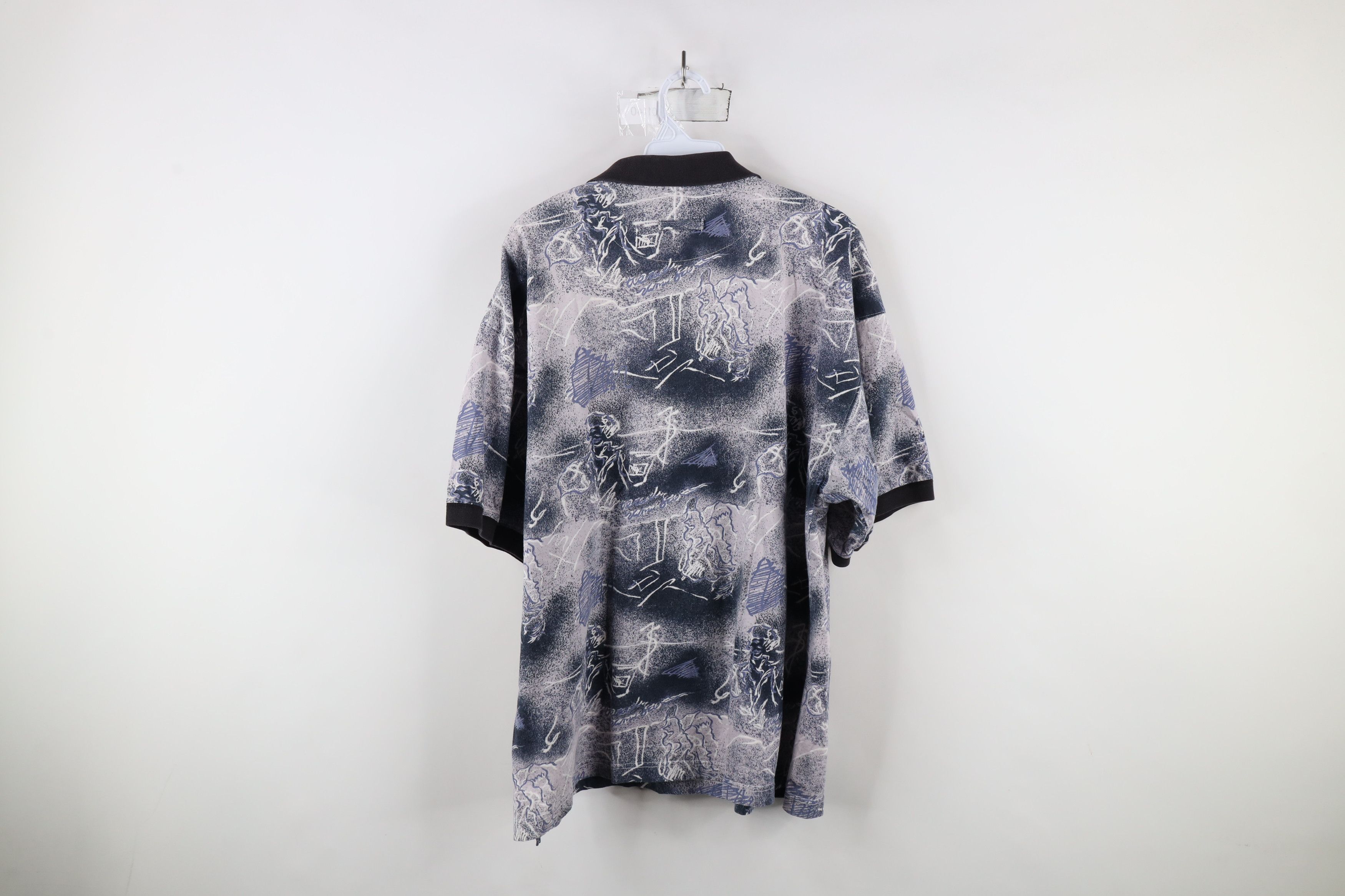 Vintage Vintage 90s Streetwear Abstract All Over Print Polo Shirt Size US L / EU 52-54 / 3 - 8 Thumbnail