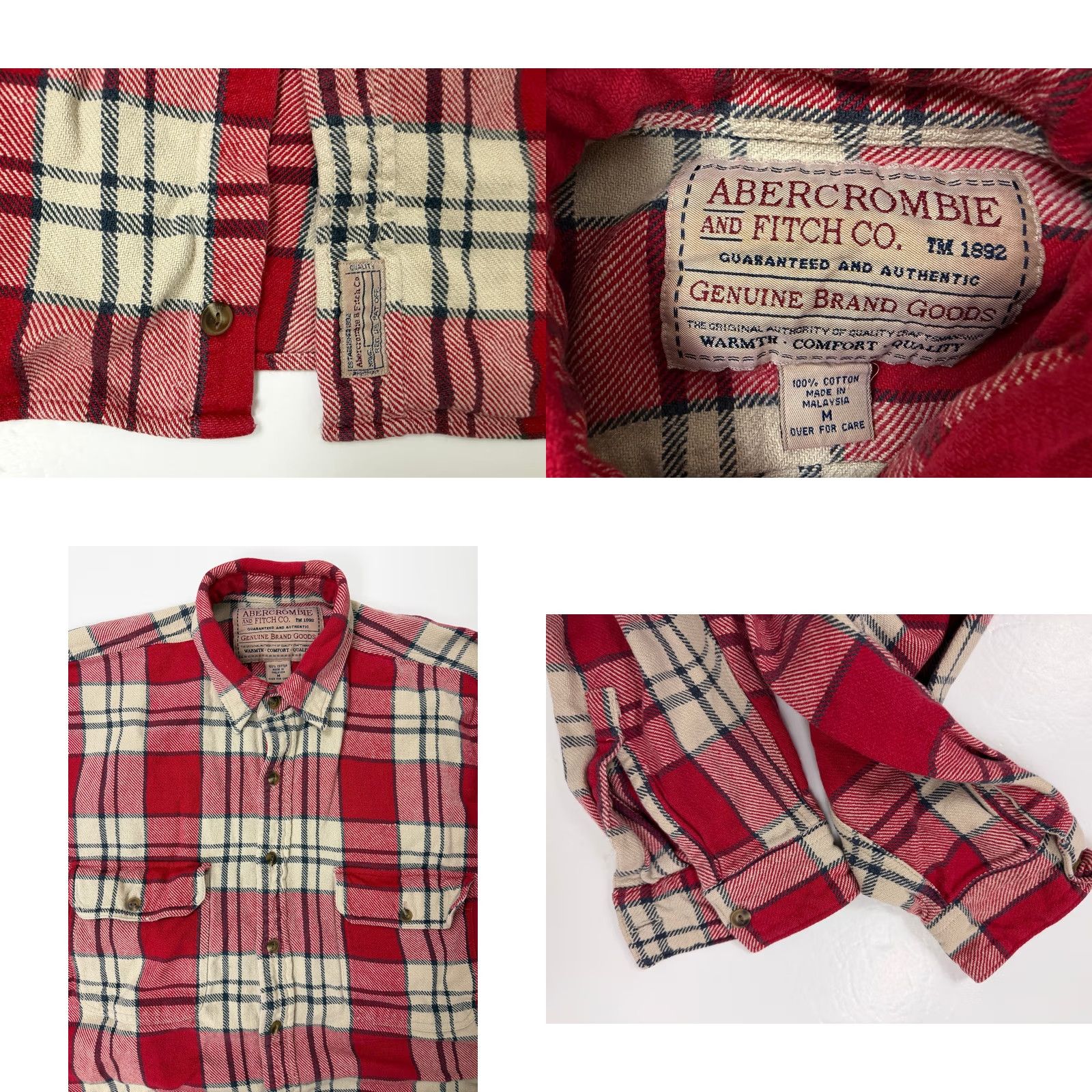 Abercrombie & Fitch VINTAGE Abercrombie Fitch Shirt Men M Oversize Heavy Cotton Plaid 90s Size US M / EU 48-50 / 2 - 9 Thumbnail