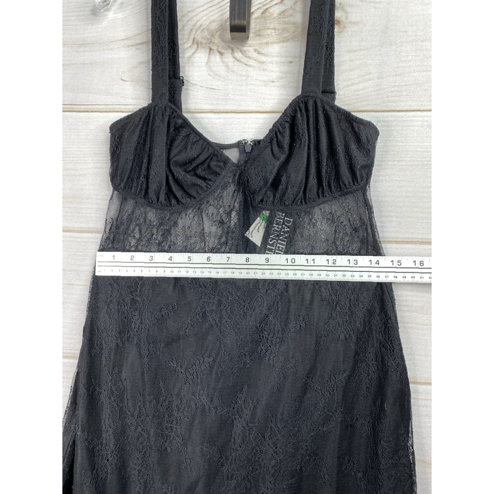 Vintage DaniellE Bernstein Lace Dress L Black Sleeveless Midi V-Neck NWT Womens Size L / US 10 / IT 46 - 3 Thumbnail