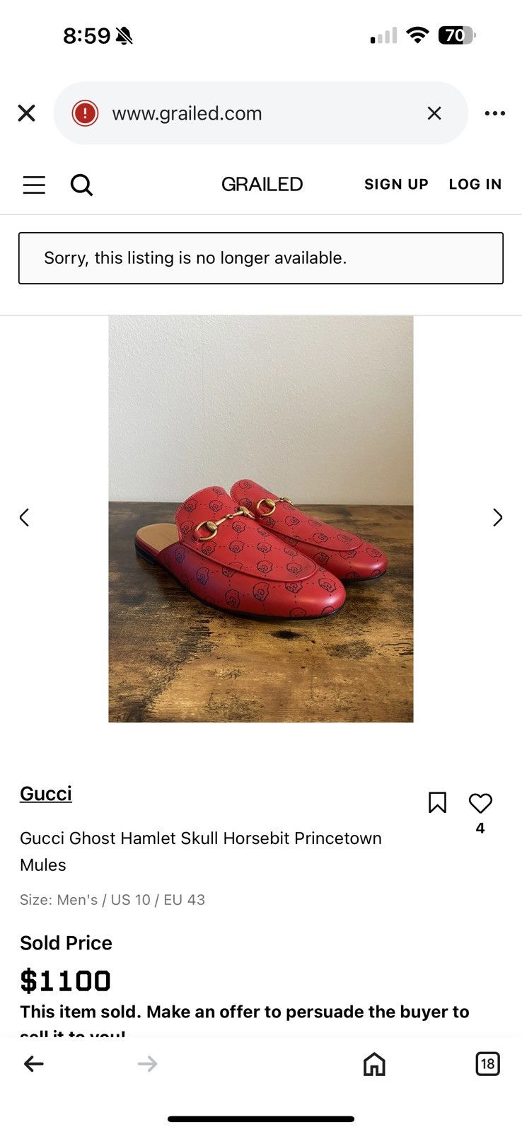 Gucci Gucci Ghost Hamlet Skull Princetown Horsebit Leather Mules Size US 8.5 / EU 41-42 - 13 Thumbnail